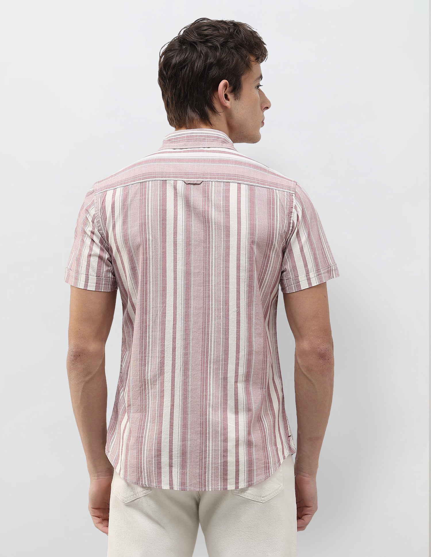 Vertical Striped Regular Fit Shirt Rust - U.S. Polo Assn. India | Large