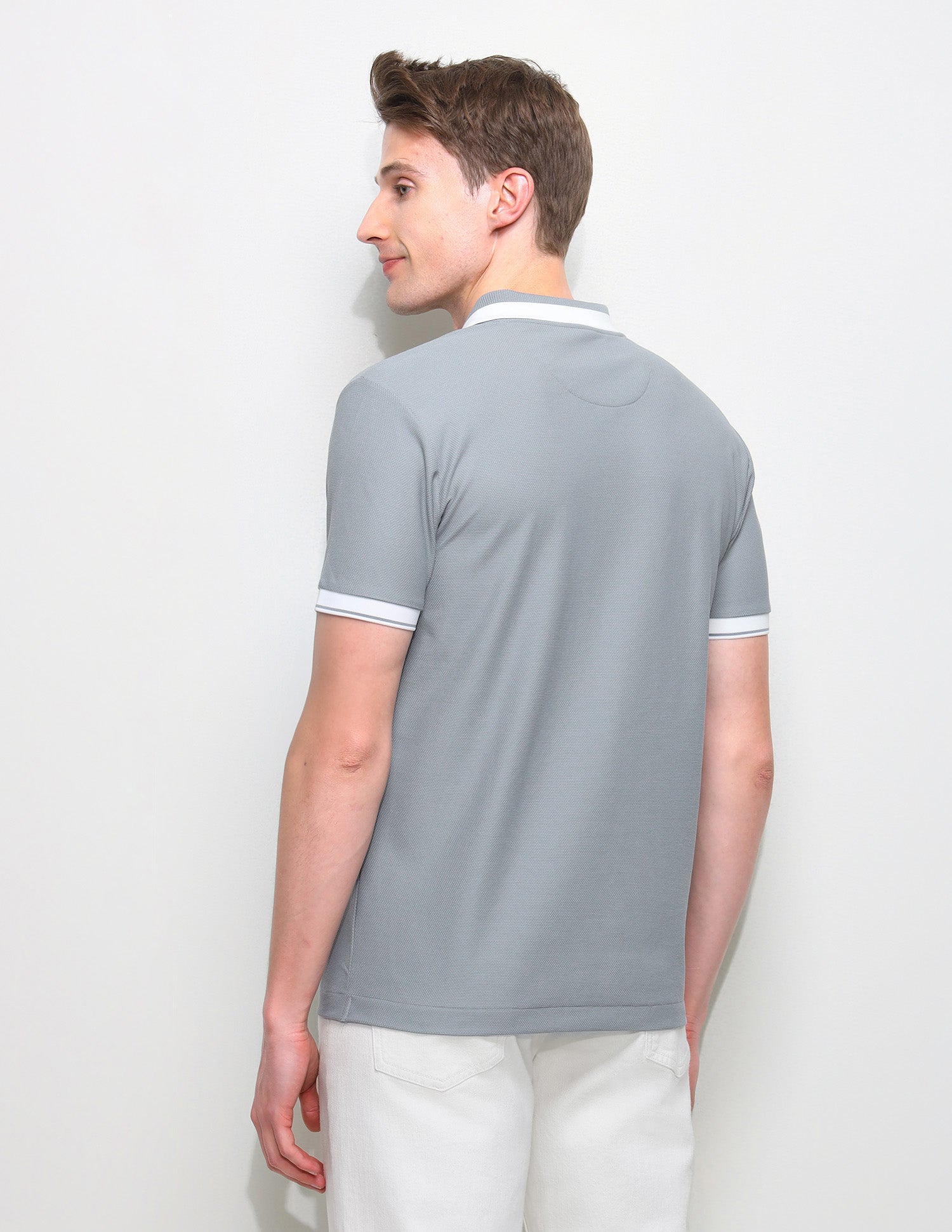 Solid Slim Fit Polo Shirt Grey - U.S. Polo Assn. India | Large