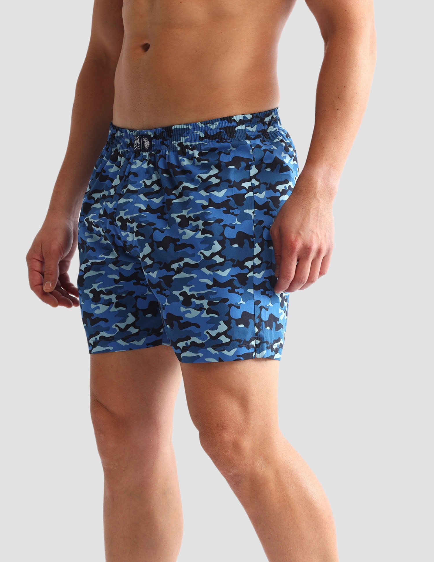 Camouflage Printed Cotton OEX10 Boxers - Pack Of 2 Navy Camo and Navy - U.S. POLO ASSN. | Large