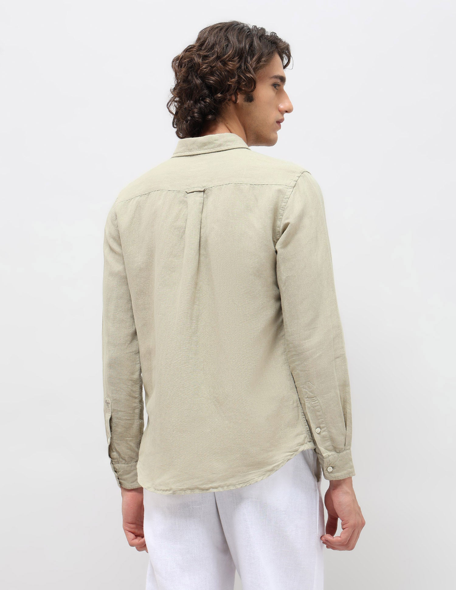 Solid Regular Fit Shirt Light Olive - U.S. Polo Assn. India | Large