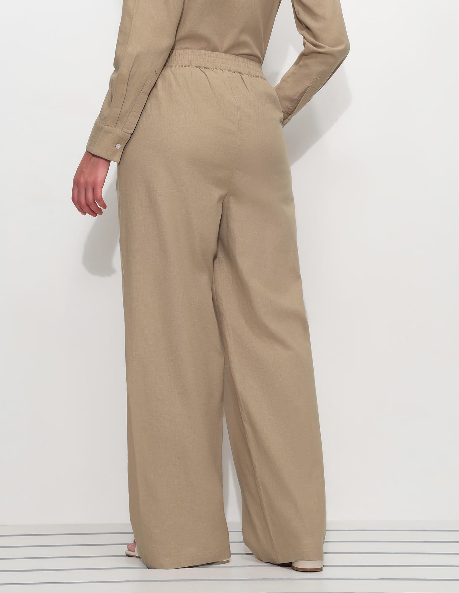 Embroidered Straight Fit Trousers Beige - U.S. Polo Assn. India | Large