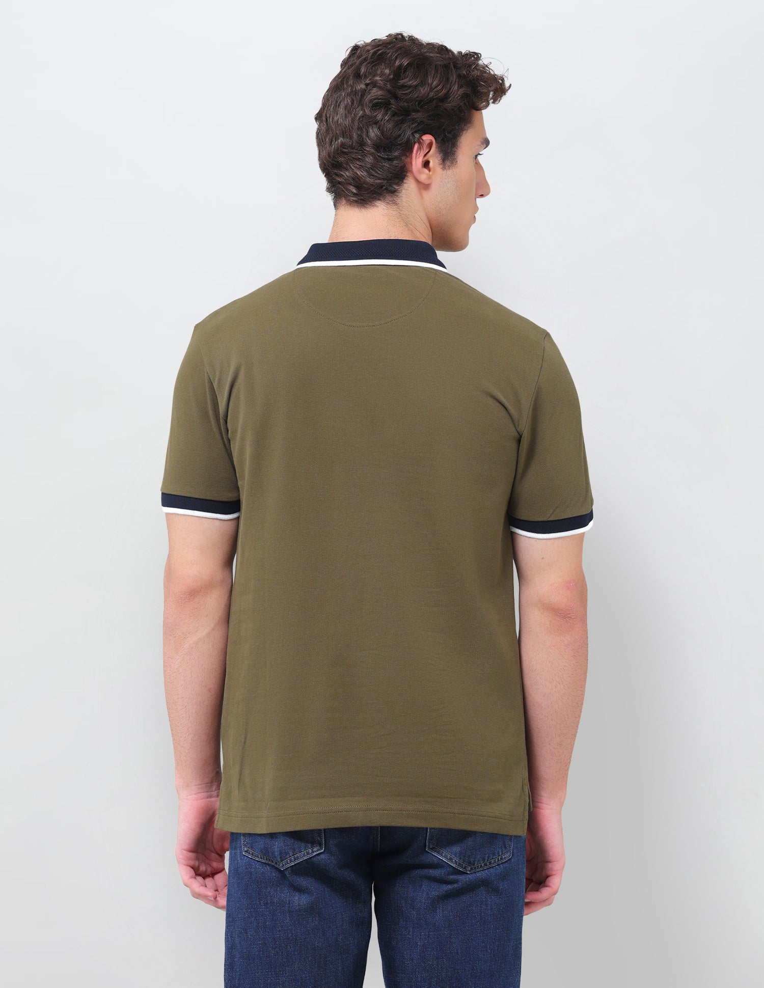 Solid Slim Fit Polo Shirt Olive - U.S. Polo Assn. India | Large