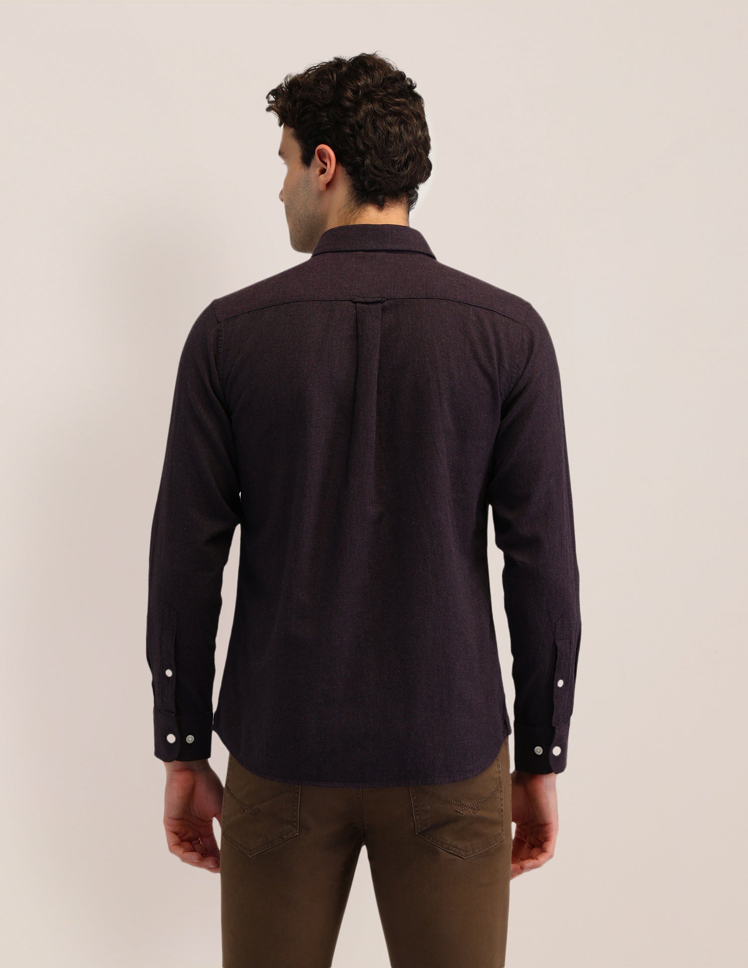 Solid Cotton Shirt Purple - U.S. POLO ASSN. | Large