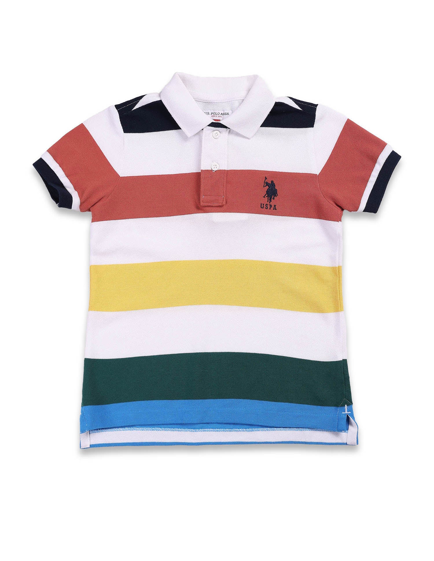 Boys Rugby Stripe Polo Shirt White - U.S. Polo Assn. India | Large