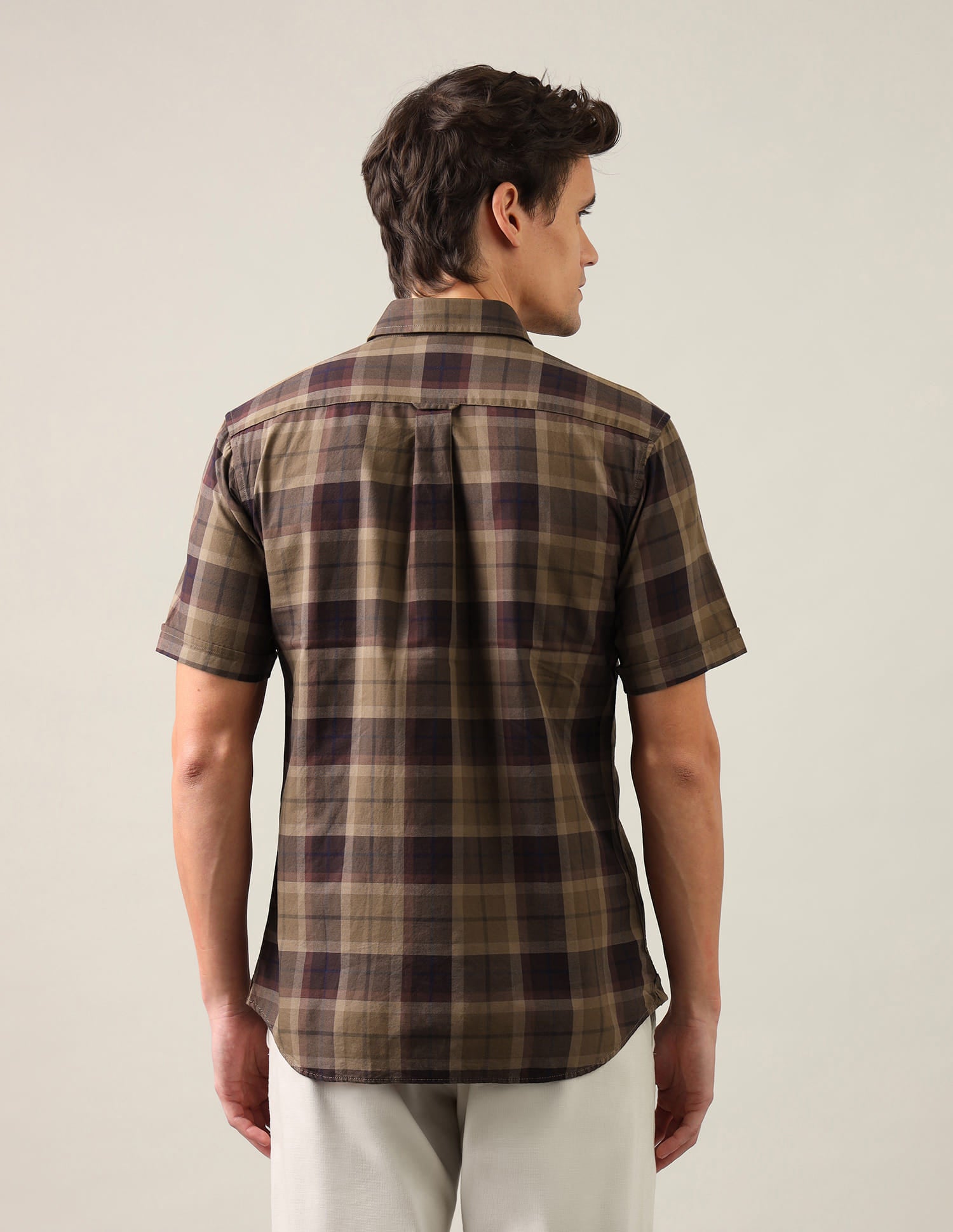 Tartan Checked Regular Fit Shirt Brown - U.S. Polo Assn. India | Large