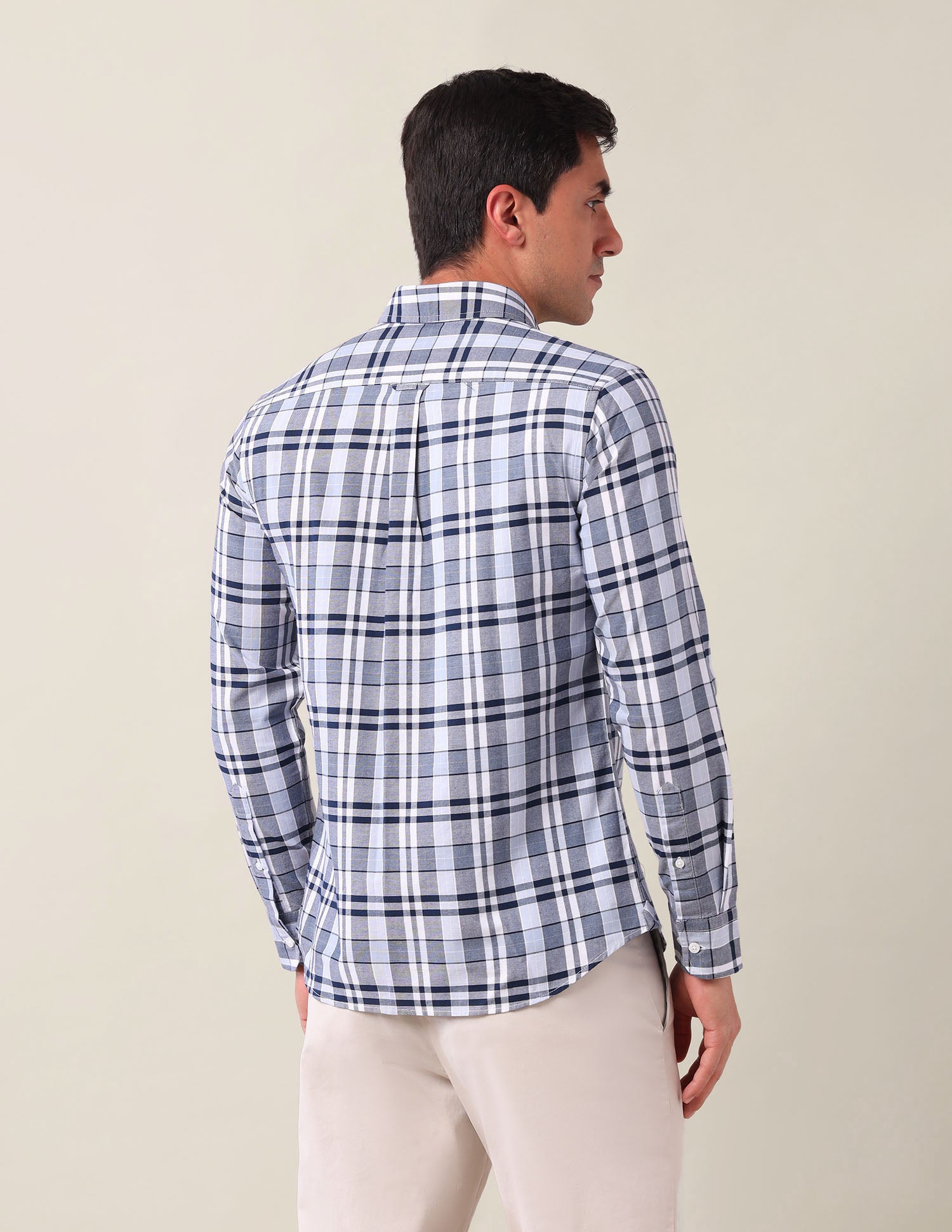 Plaid Checked Tailored Fit Shirt Navy - U.S. Polo Assn. India | Large