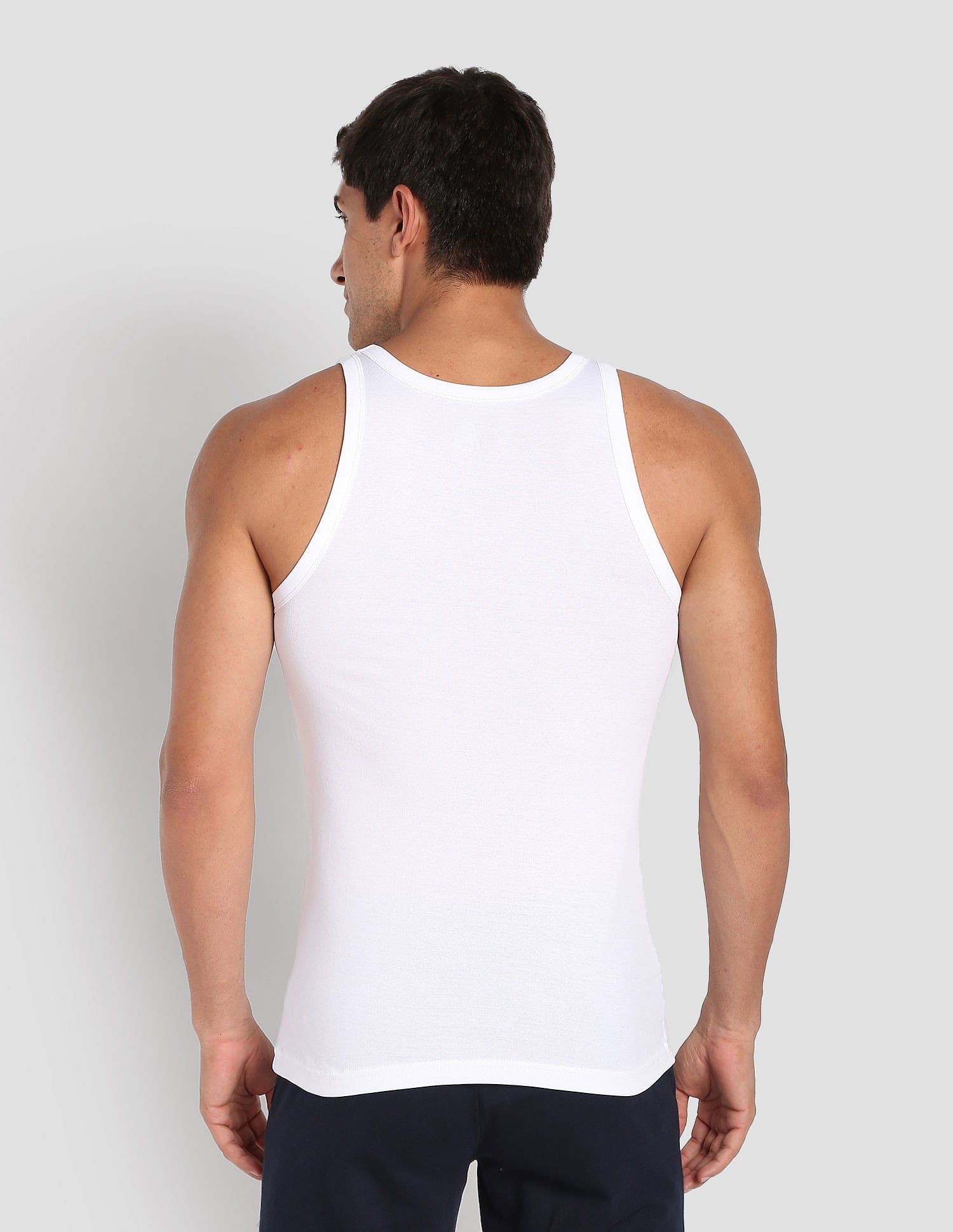 Pure Cotton Ribbed EV006 Vest - Pack Of 1 White - U.S. POLO ASSN. | Large
