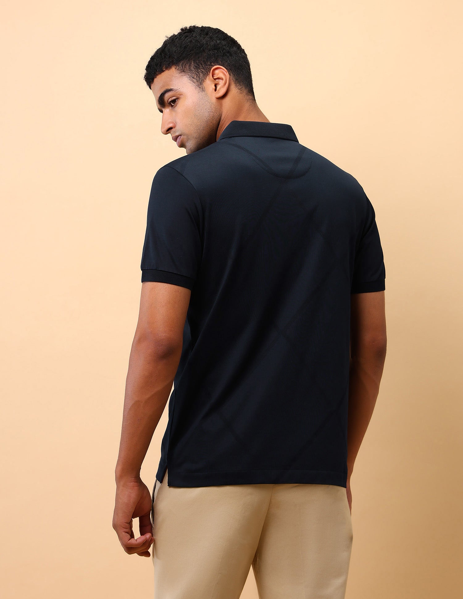 Textured Slim Fit Polo Shirt Navy - U.S. Polo Assn. India | Large