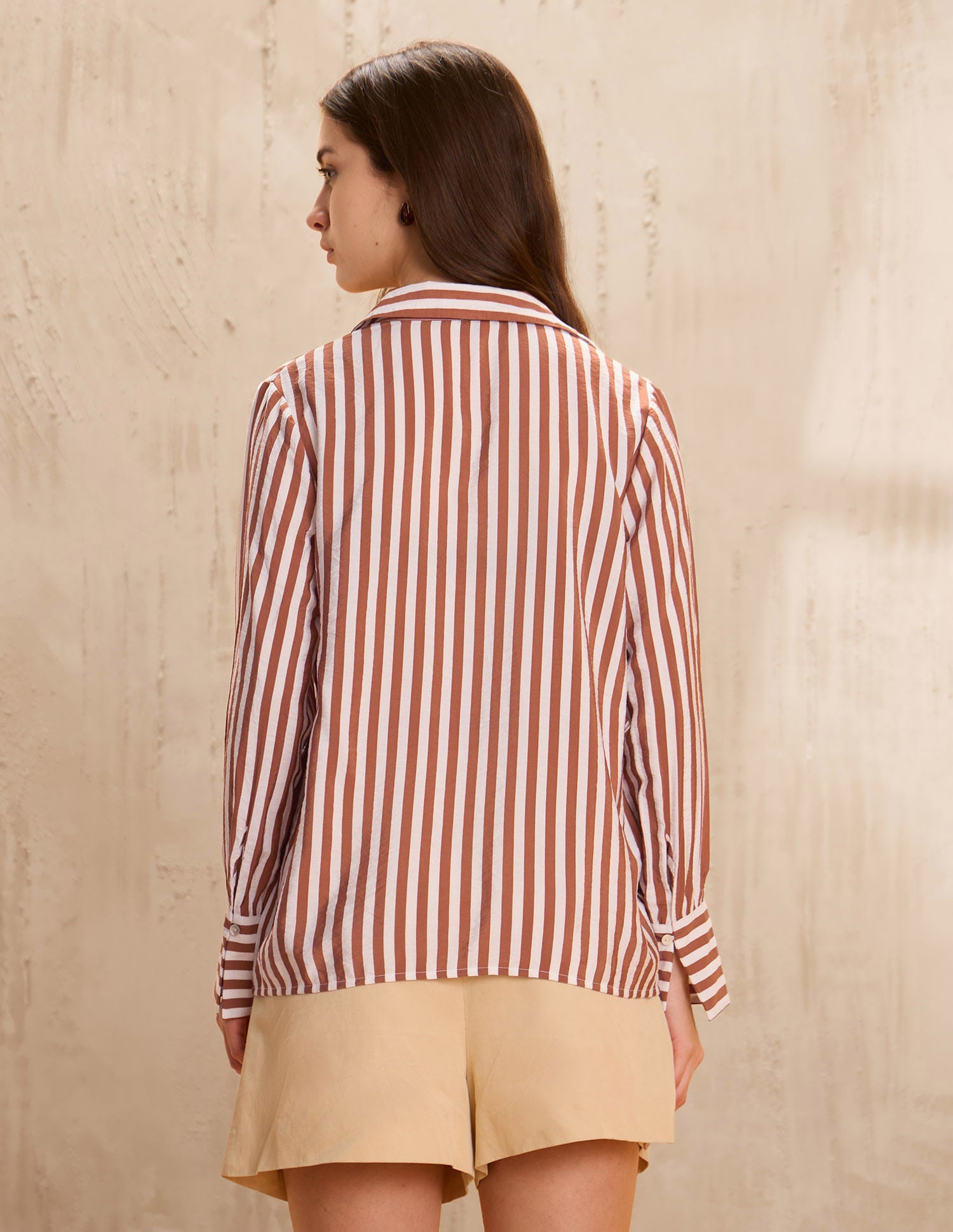 Vertical Striped Regular Fit Shirt Brown - U.S. Polo Assn. India | Large