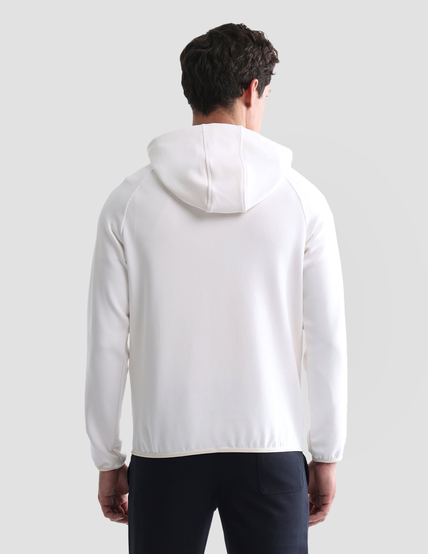 Regular Fit Solid Active Sweatshirt Off White - U.S. Polo Assn. India | Large