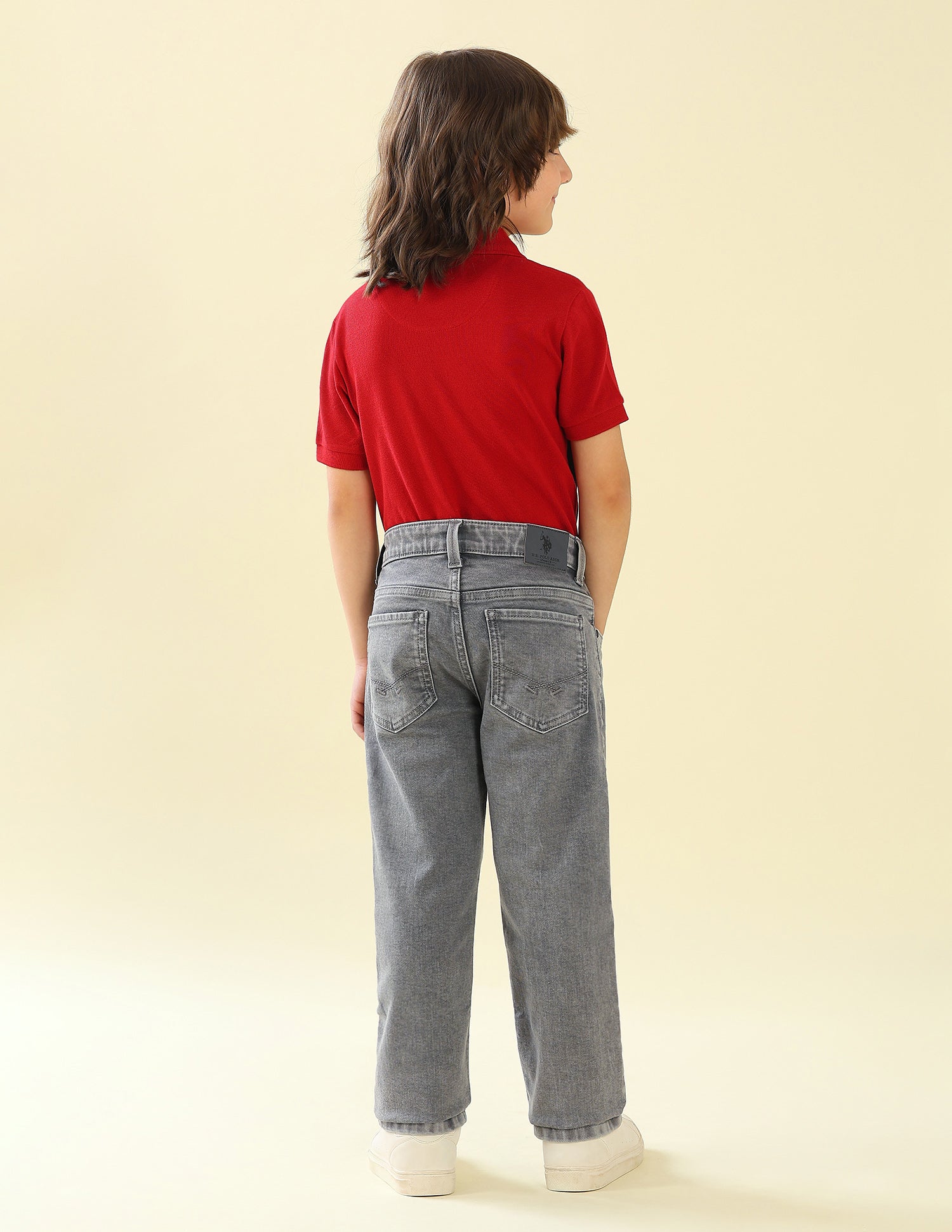 Relaxed Fit Stone Washed Jeans Grey - U.S. Polo Assn. India | Large