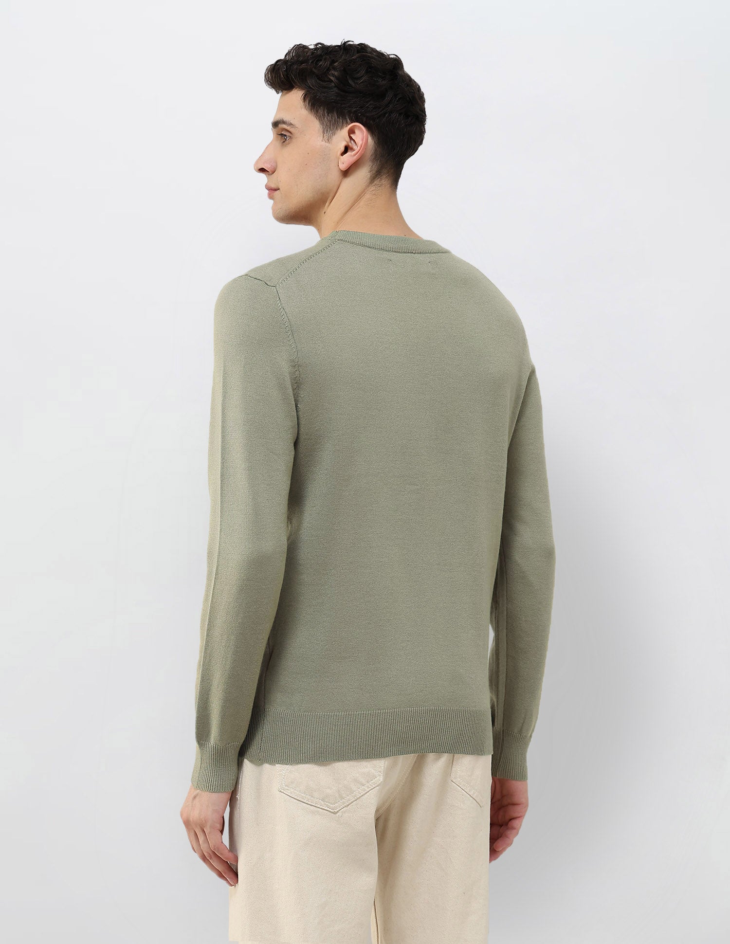 Solid Regular Fit Sweater Green - U.S. POLO ASSN. | Large