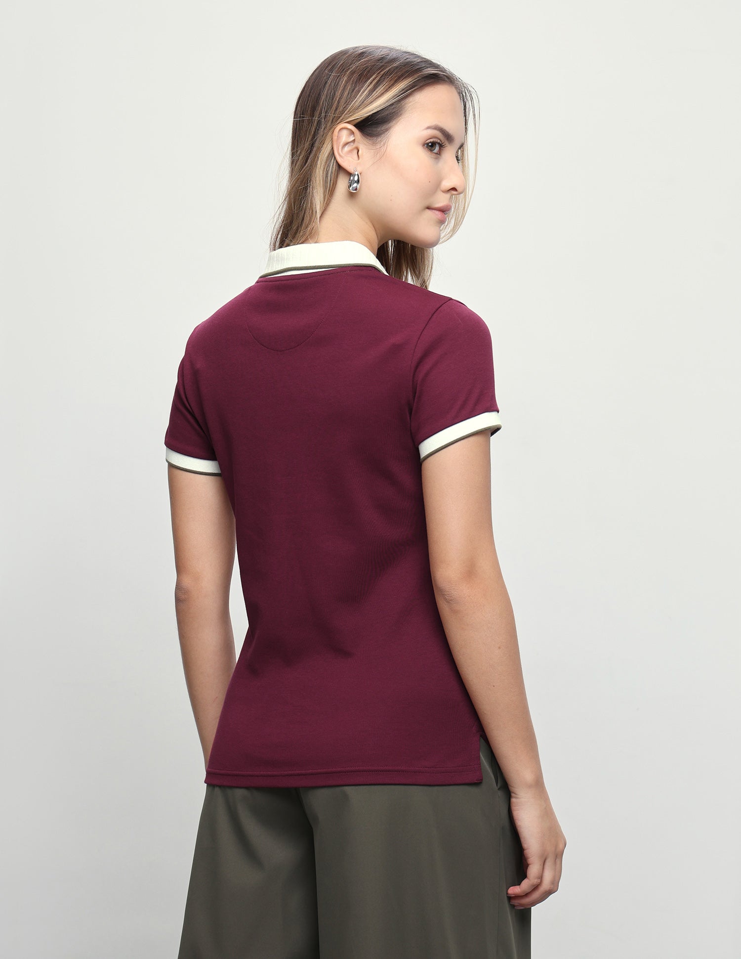 Solid Regular Fit Zipper Polo Shirt Maroon - U.S. Polo Assn. India | Large
