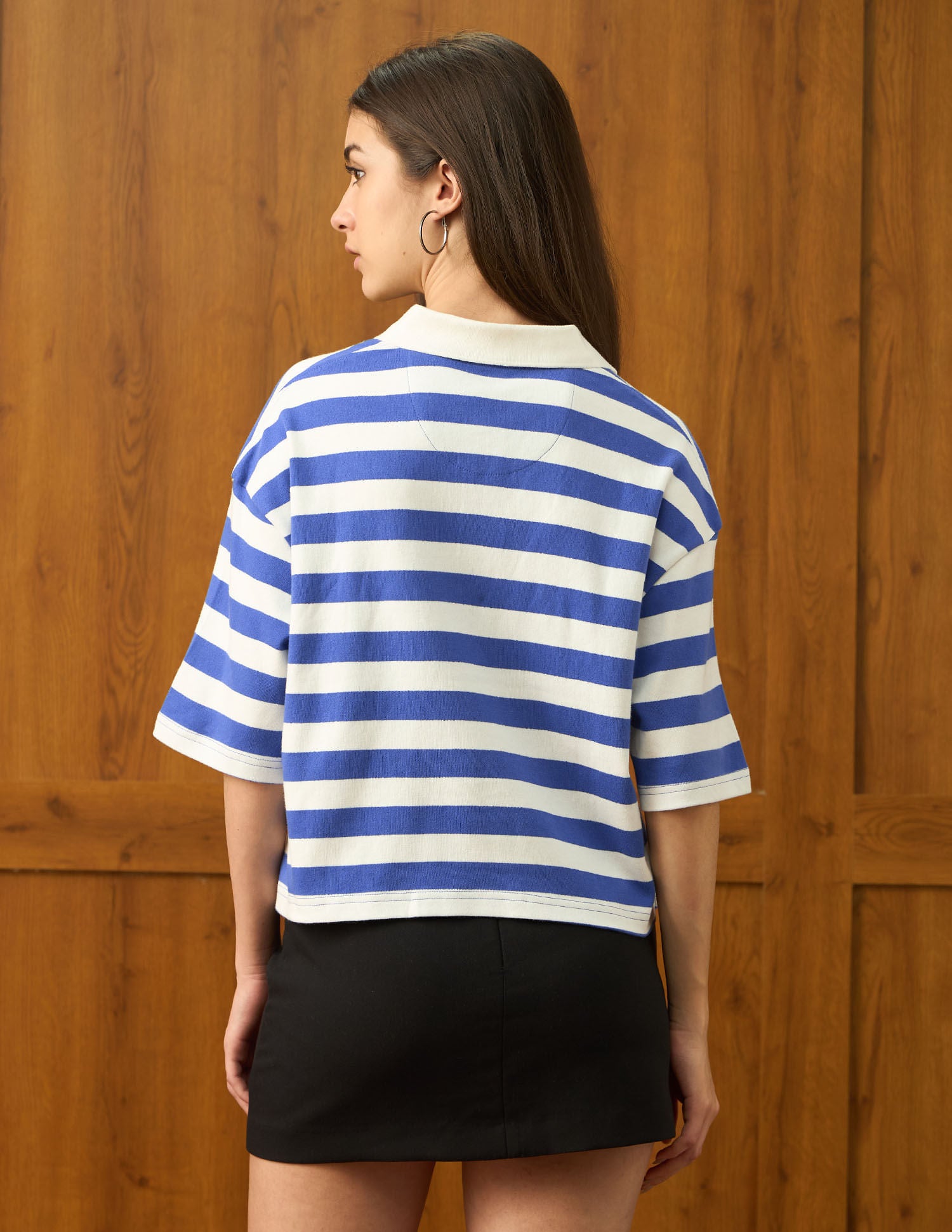 Oversized Horizontal Striped Top White - U.S. POLO ASSN. | Large