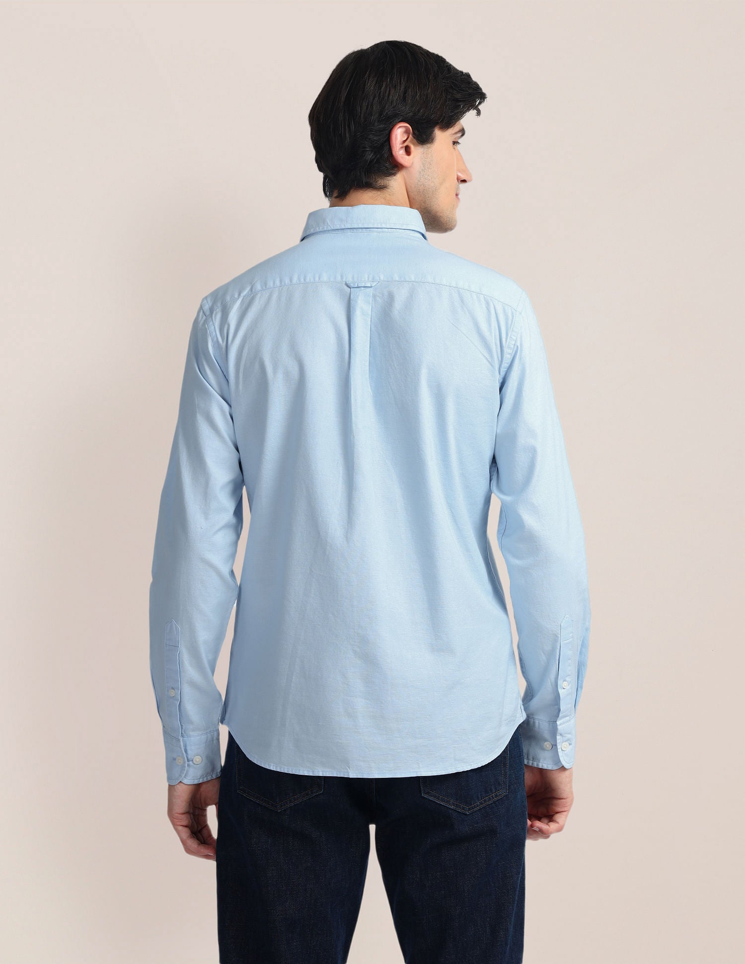 Solid Dobby Shirt Blue - U.S. Polo Assn. India | Large