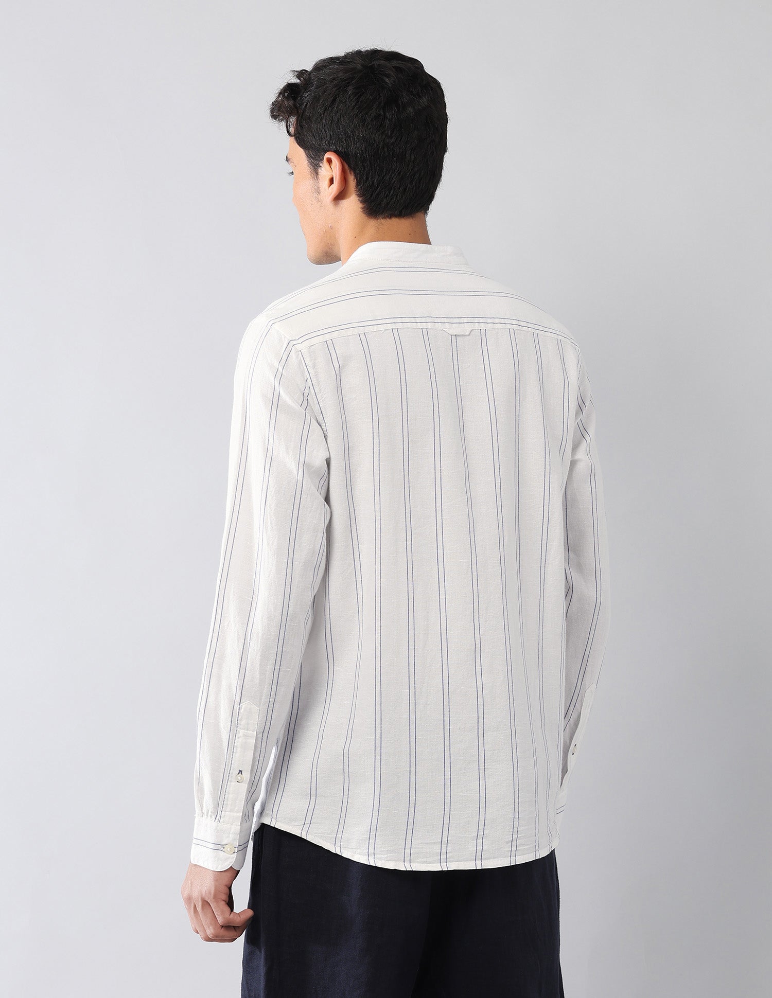 Vertical Striped Poplin Regular Fit Shirt White - U.S. Polo Assn. India | Large