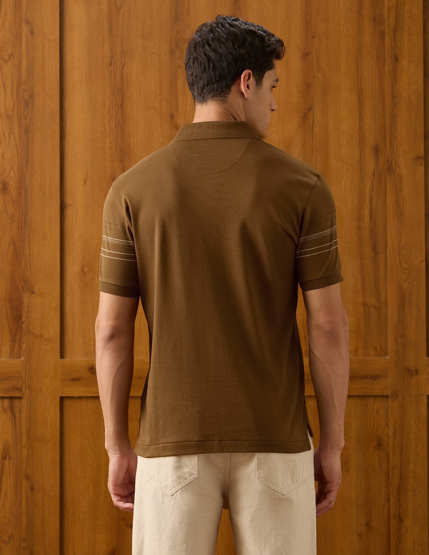 Vertical Striped Slim Fit Polo Shirt Brown - U.S. Polo Assn. India | Large