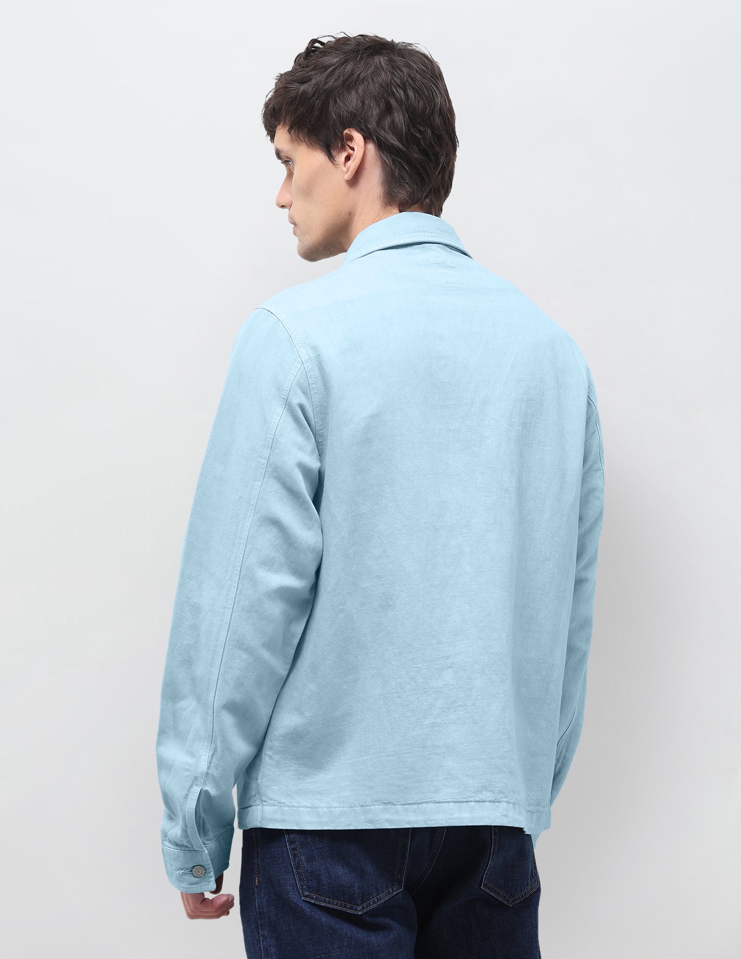Solid Regular Fit Shacket Blue - U.S. Polo Assn. India | Large