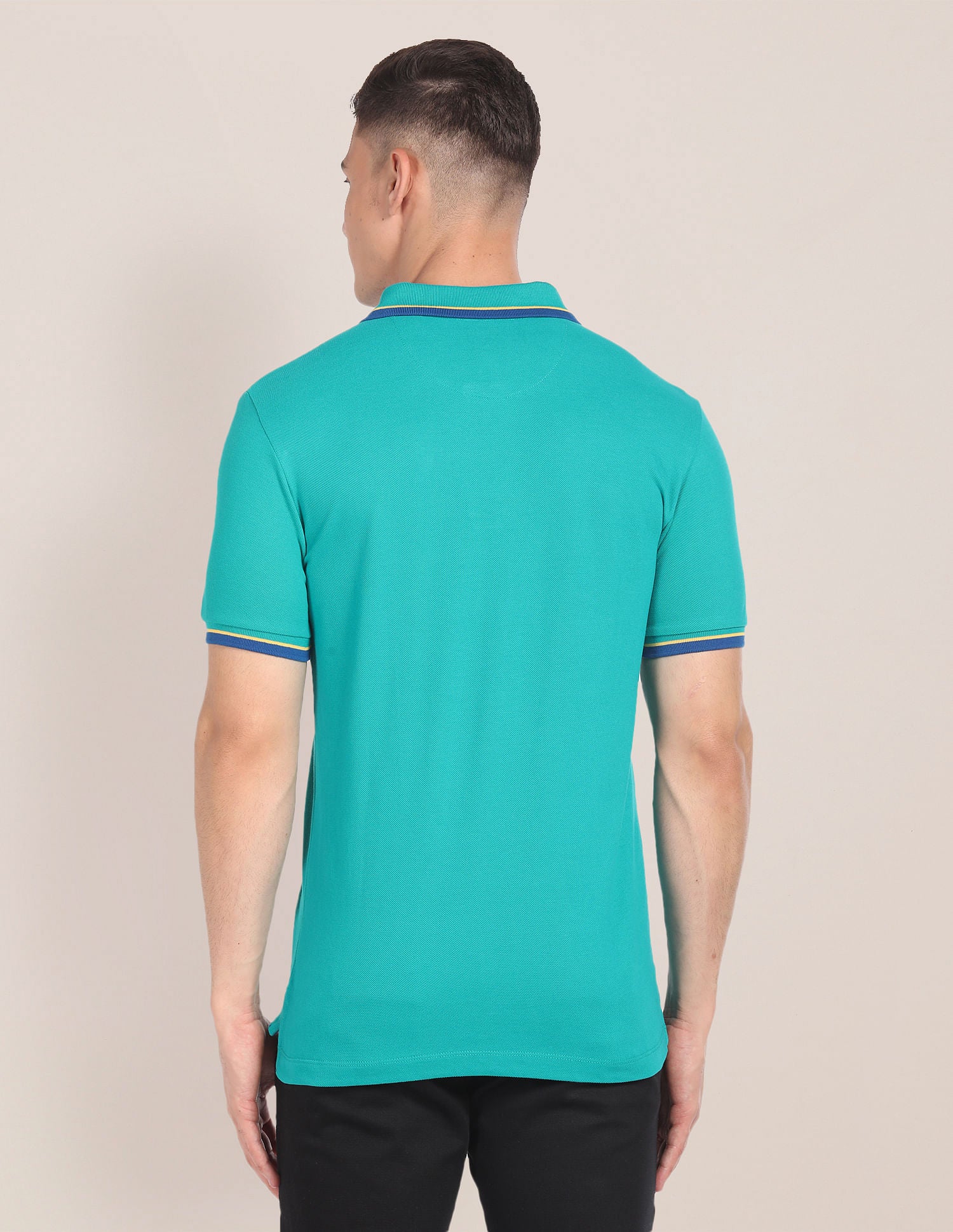 Tipped Collar Slim Fit Polo Shirt Teal - U.S. POLO ASSN. | Large