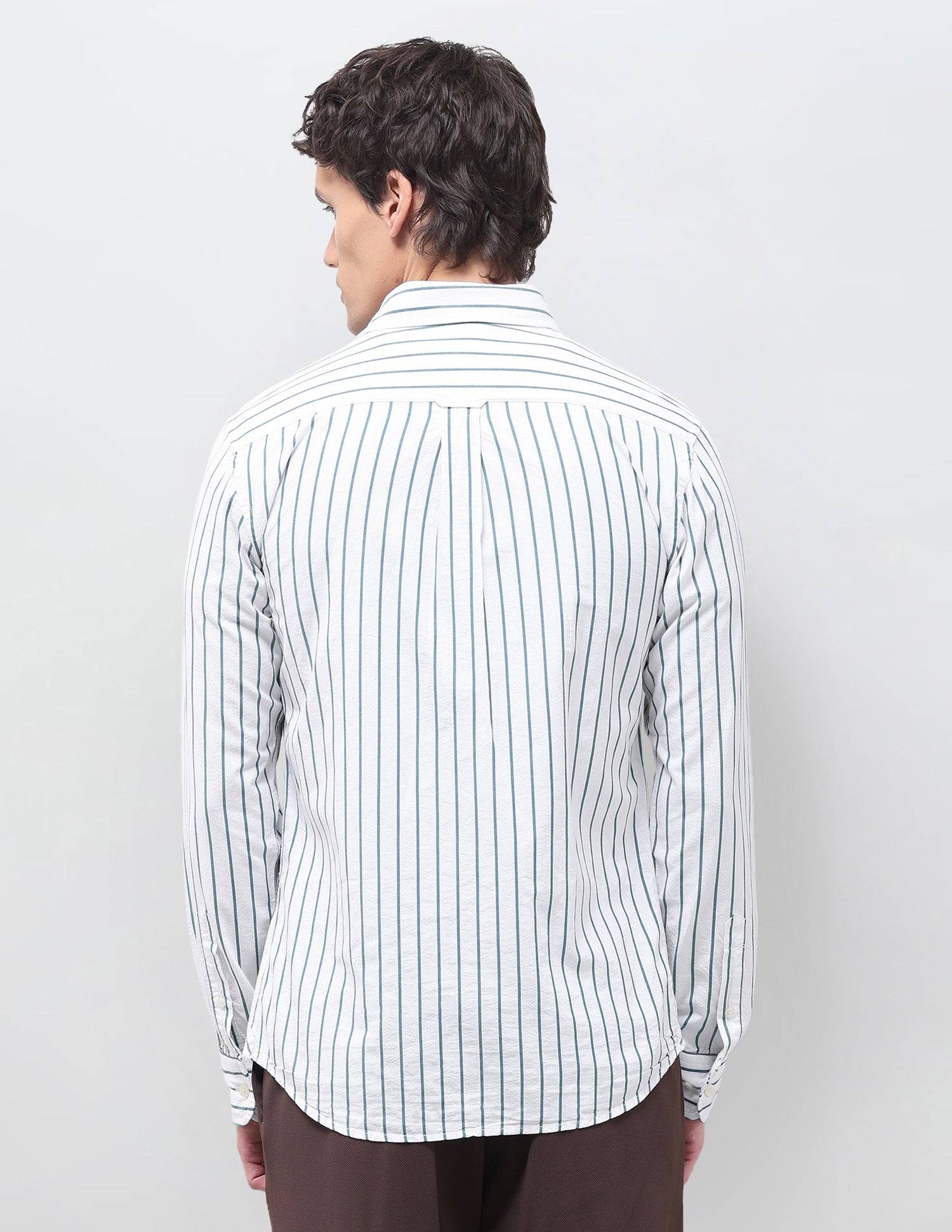 Vertical Striped Tailored Fit Shirt White - U.S. Polo Assn. India | Large