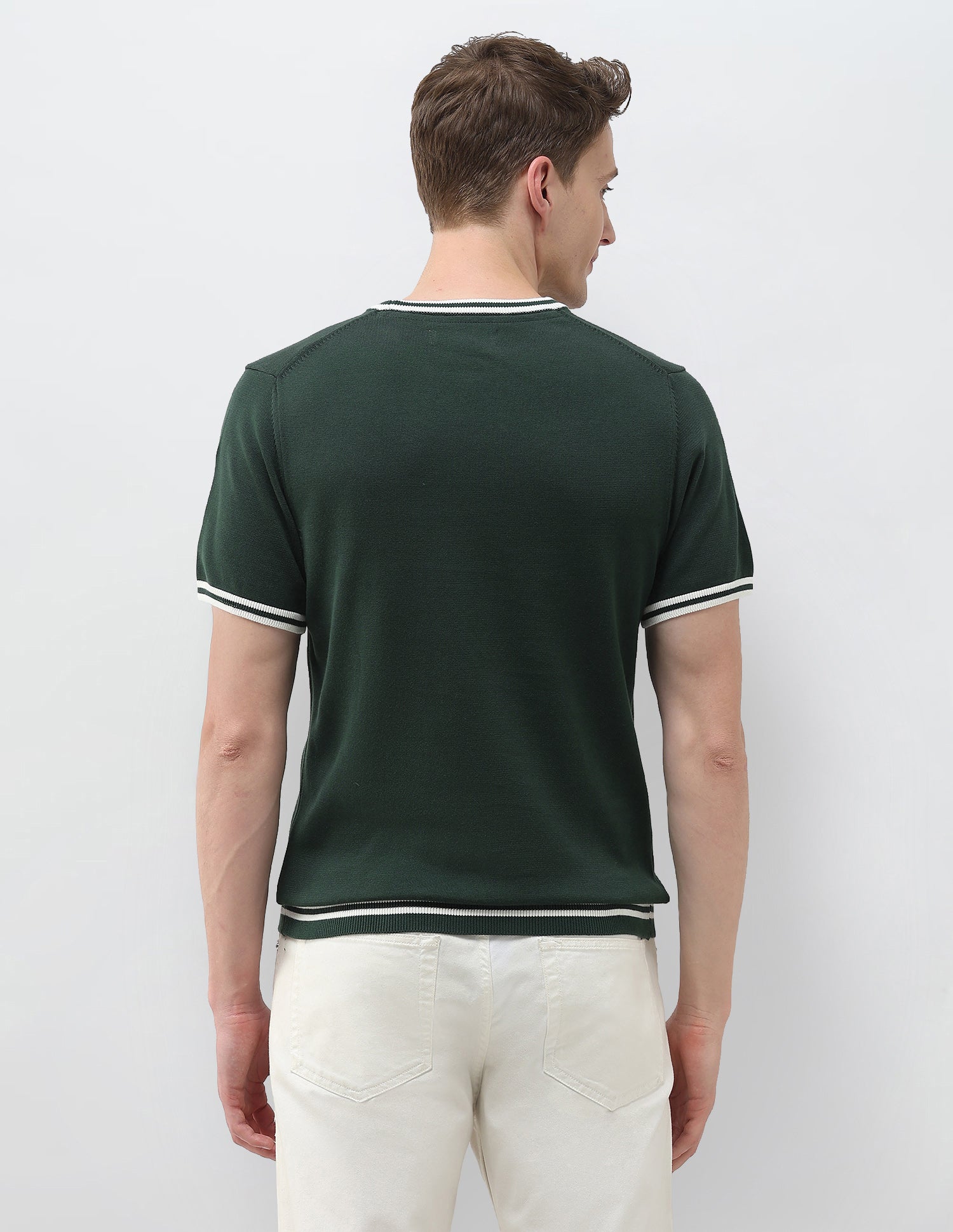 Solid Slim Fit T-Shirt Green - U.S. Polo Assn. India | Large