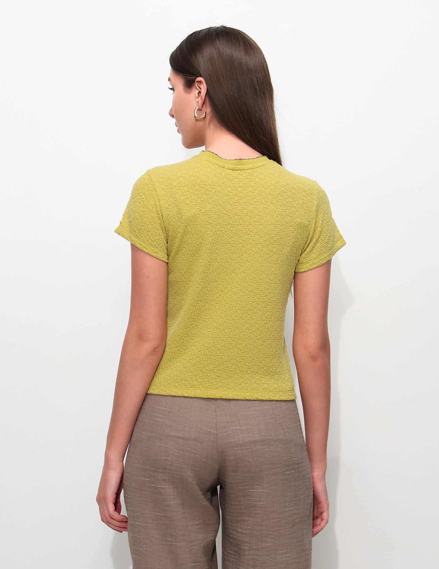 Fitted Textured T-Shirt Mustard - U.S. Polo Assn. India | Large