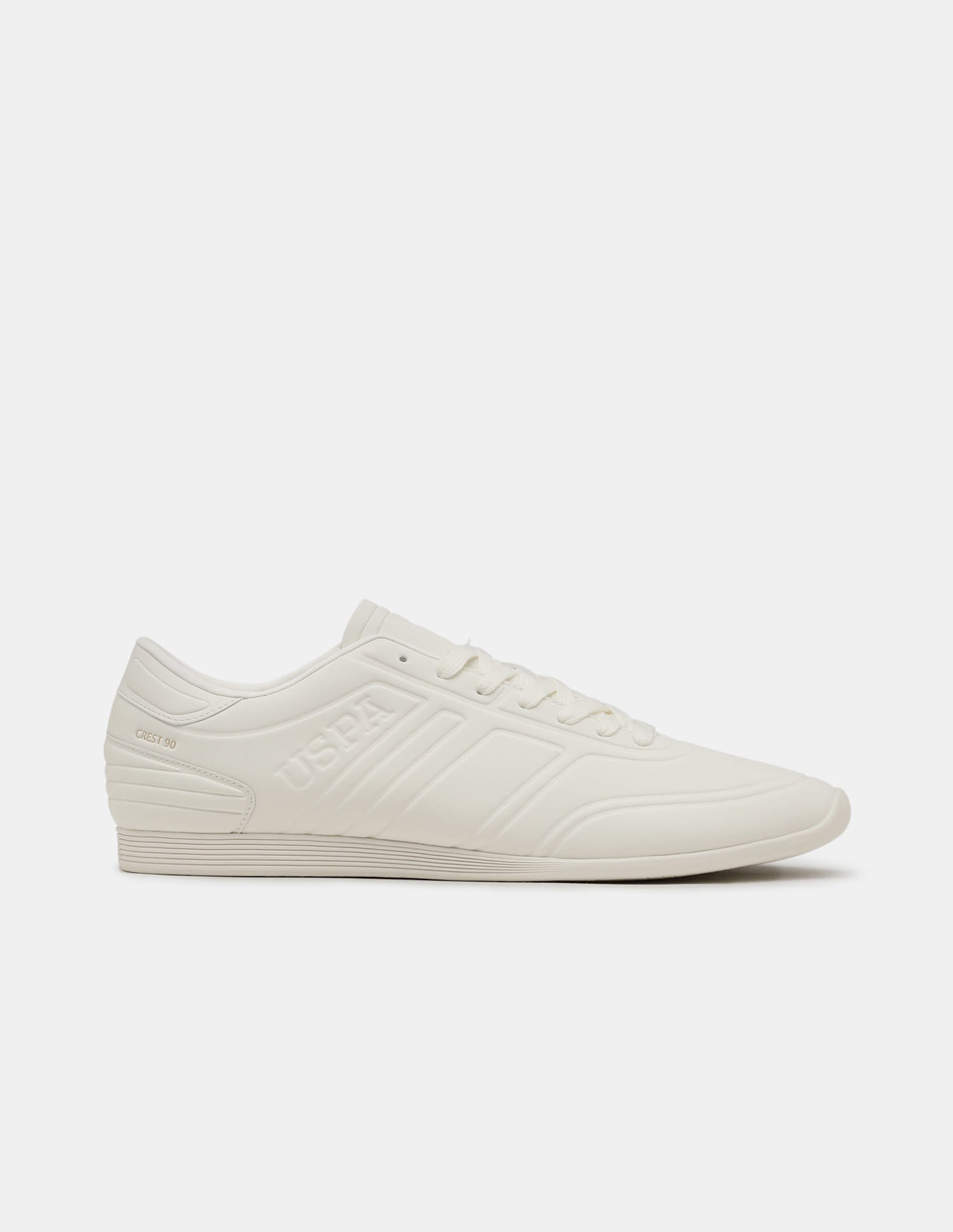 Round Toe Lace Ups Crest 90 Sneakers White - U.S. Polo Assn. India | Large