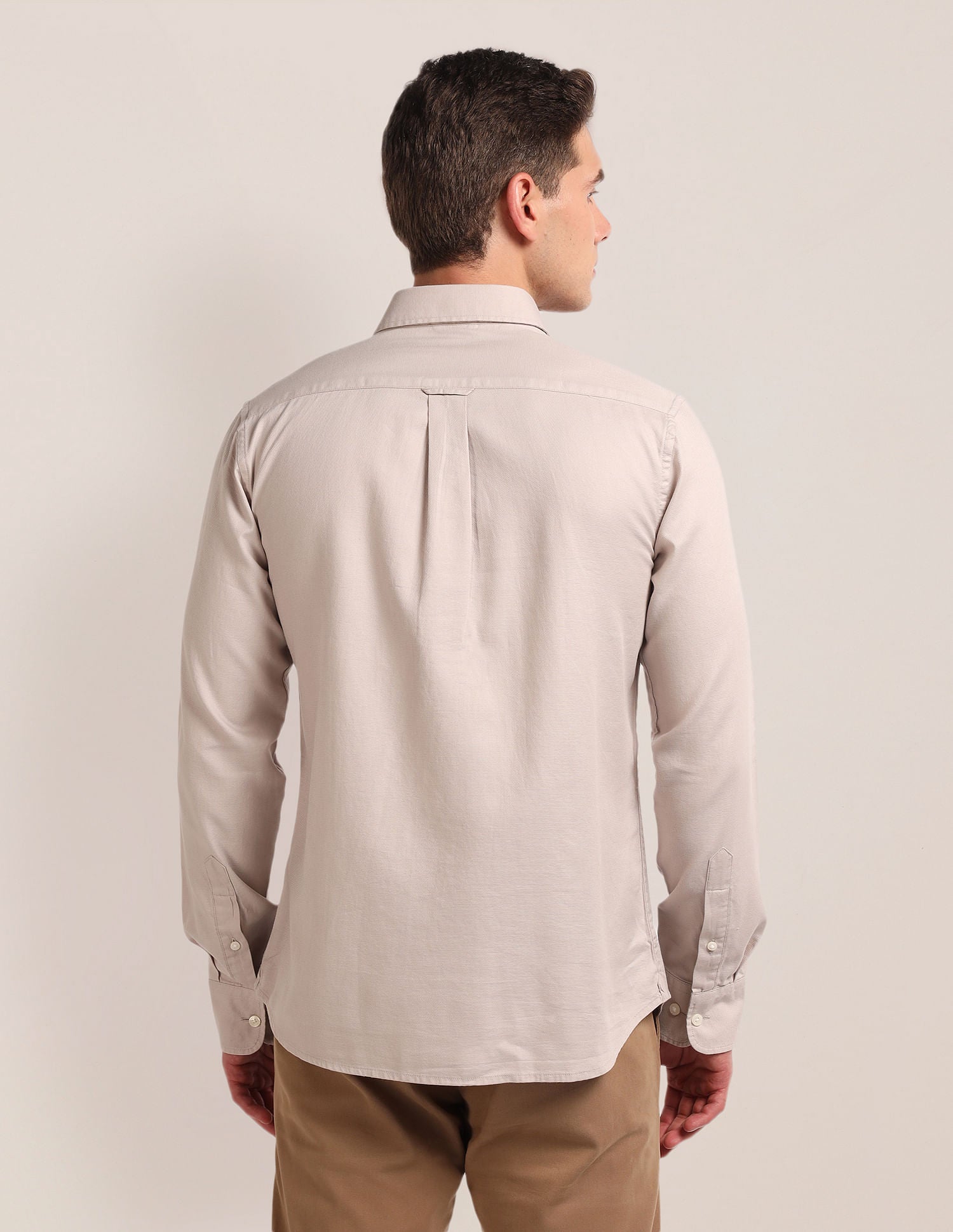 Regular Fit Dobby Shirt Beige - U.S. Polo Assn. India | Large