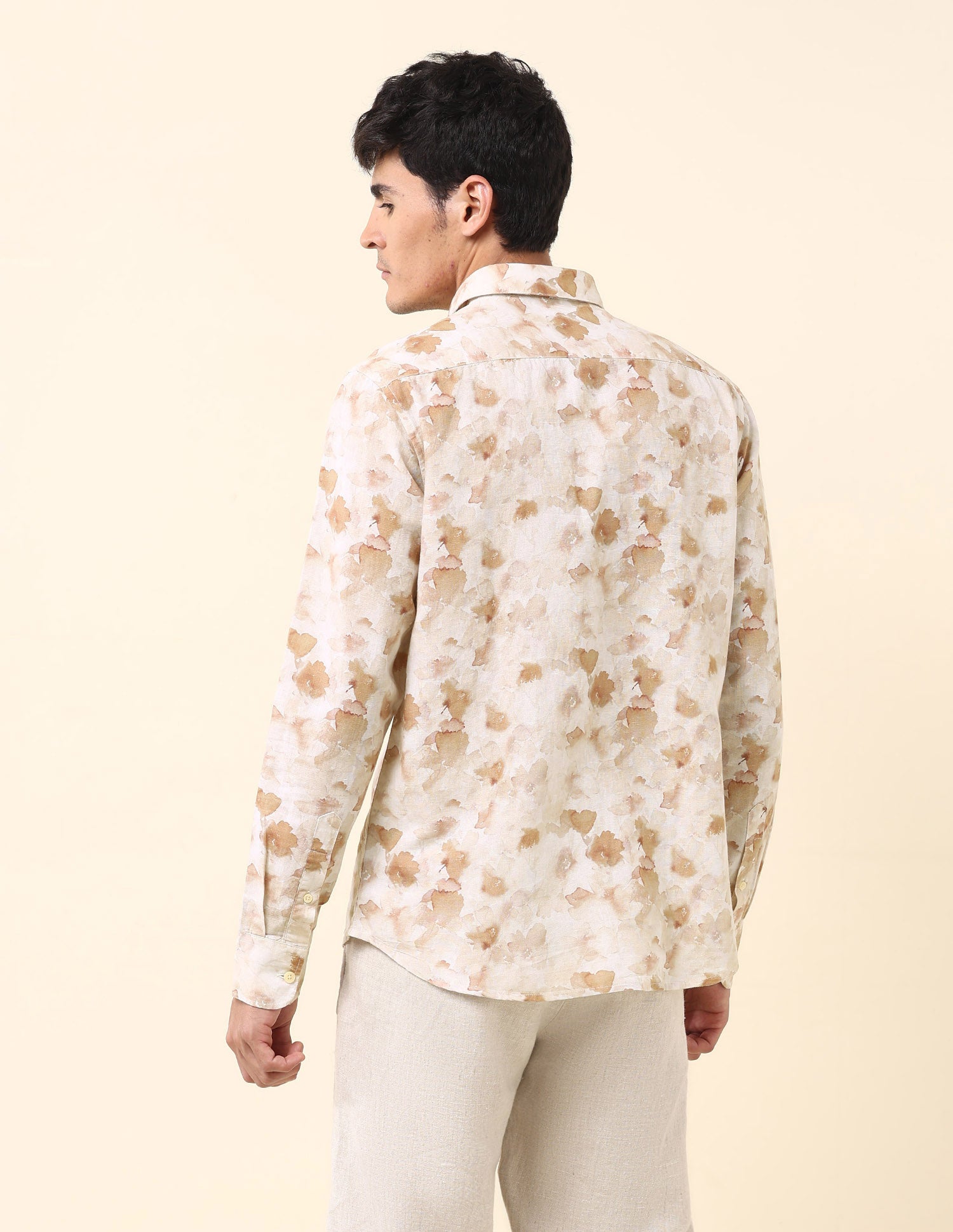 Floral Printed Tailored Fit Shirt Beige - U.S. Polo Assn. India | Large