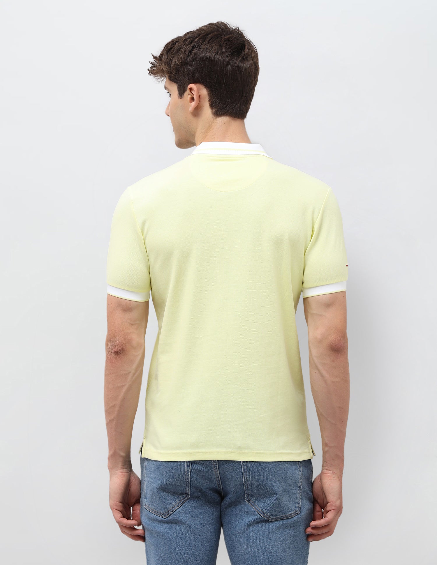 Solid Slim Fit Polo Shirt Light Yellow - U.S. Polo Assn. India | Large