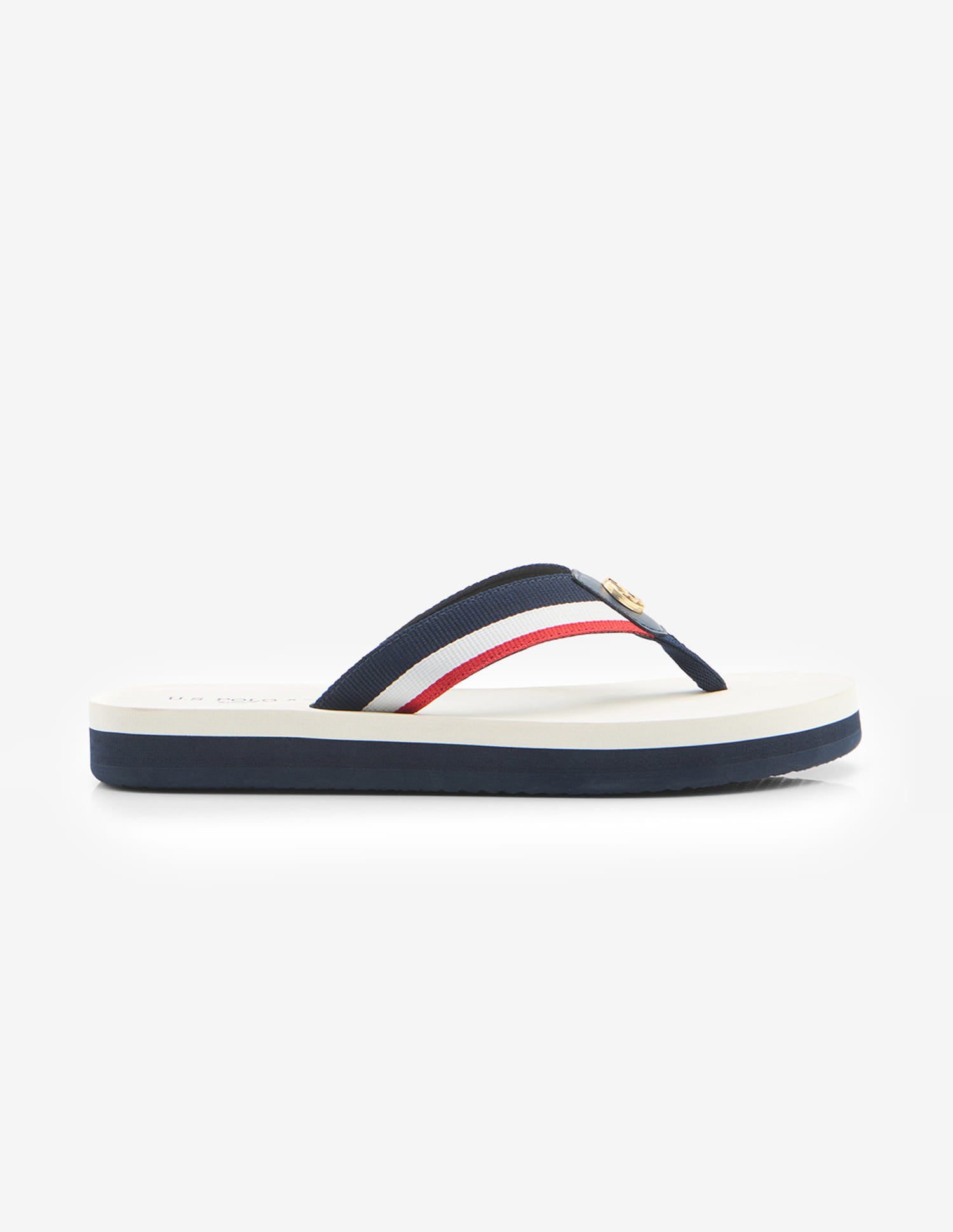 Miyabi Striped Flip Flops White - U.S. Polo Assn. India | Large