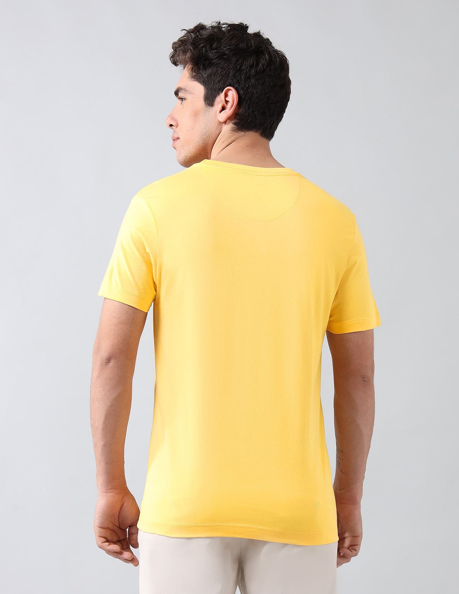 Muscle Fit Brand Printed T-Shirt Yellow - U.S. Polo Assn. India | Large