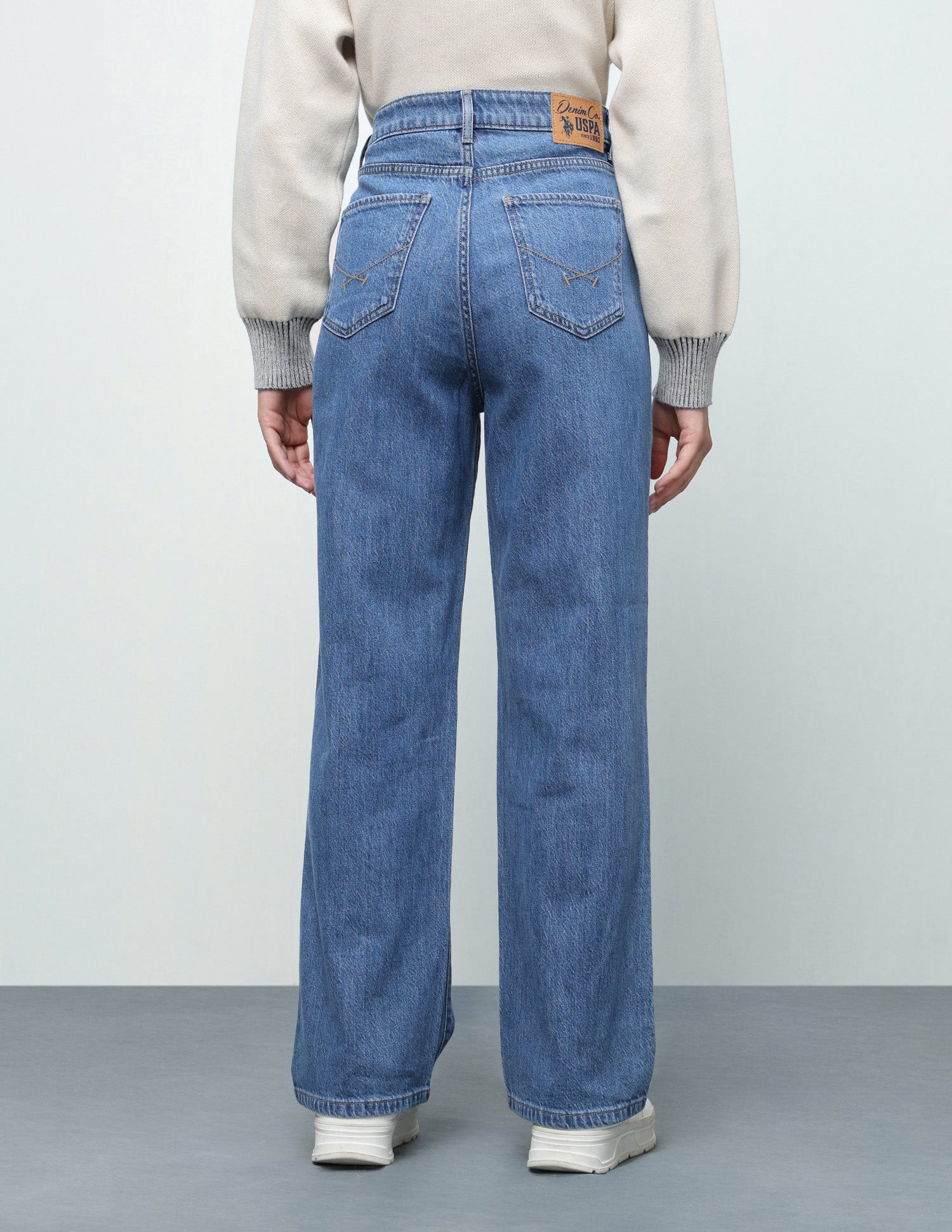 Wide Leg Fit Blue Jeans Blue - U.S. Polo Assn. India | Large