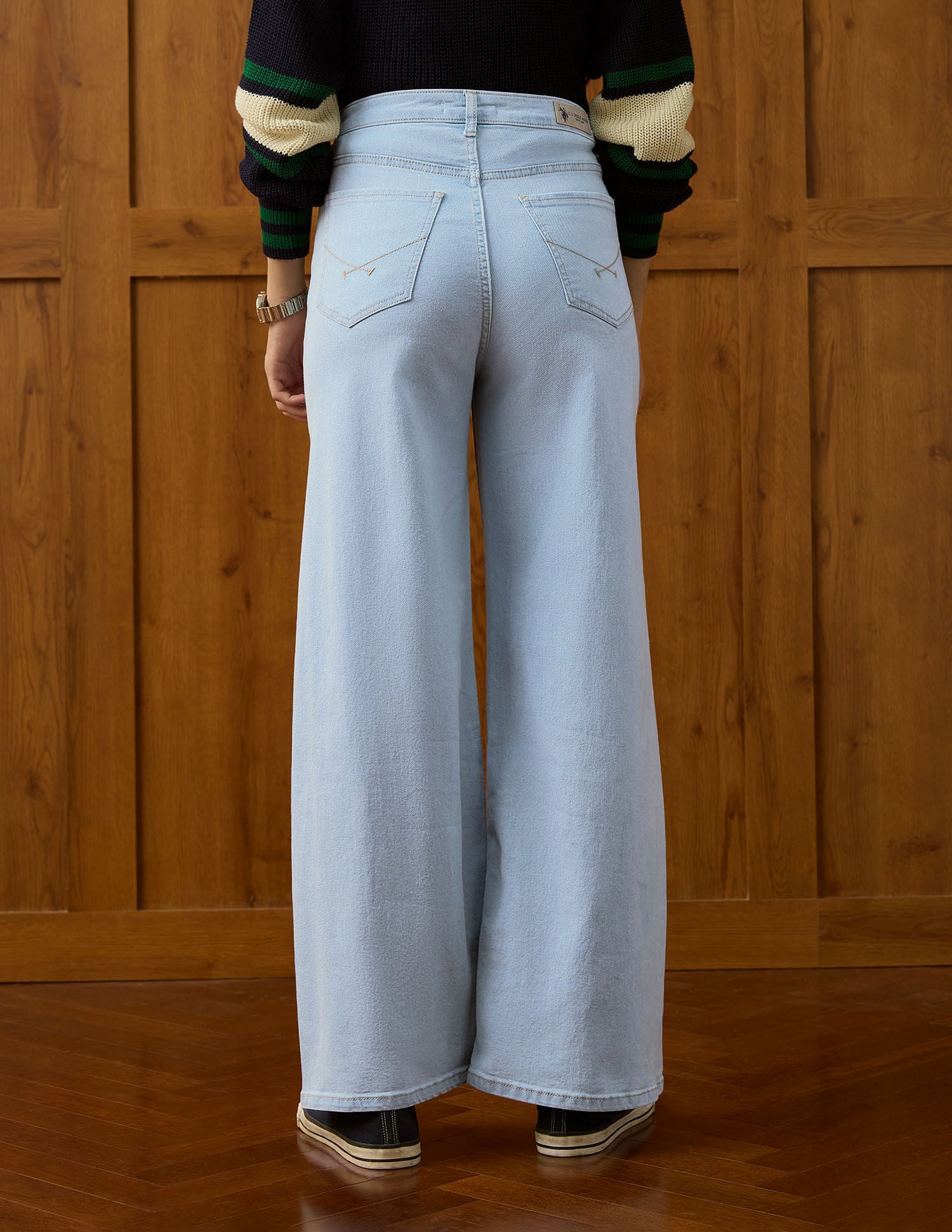 High Rise Baggy Fit Jeans Dark Blue - U.S. POLO ASSN. | Large