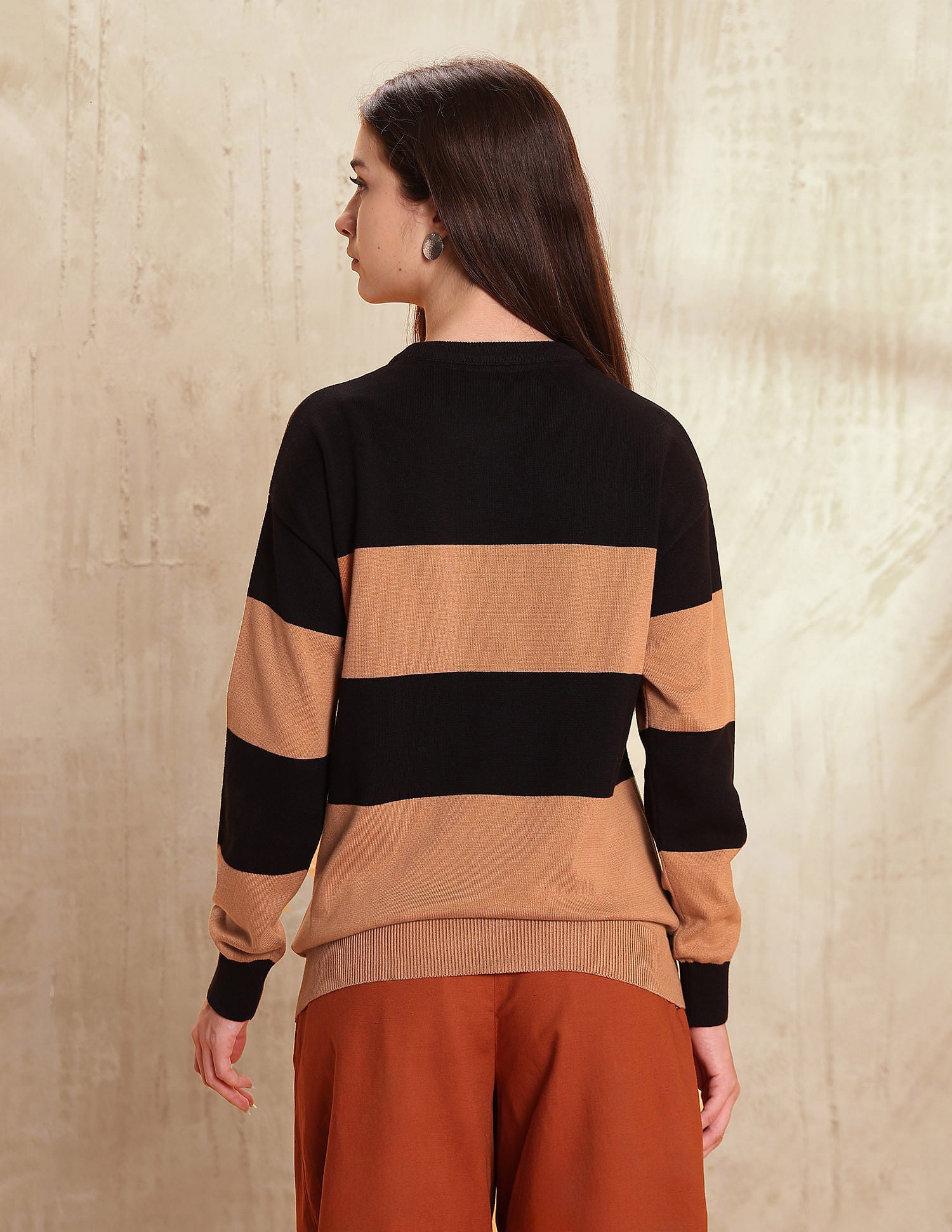 Drop Shoulder Relaxed Fit Sweater Light Brown - U.S. POLO ASSN. | Large