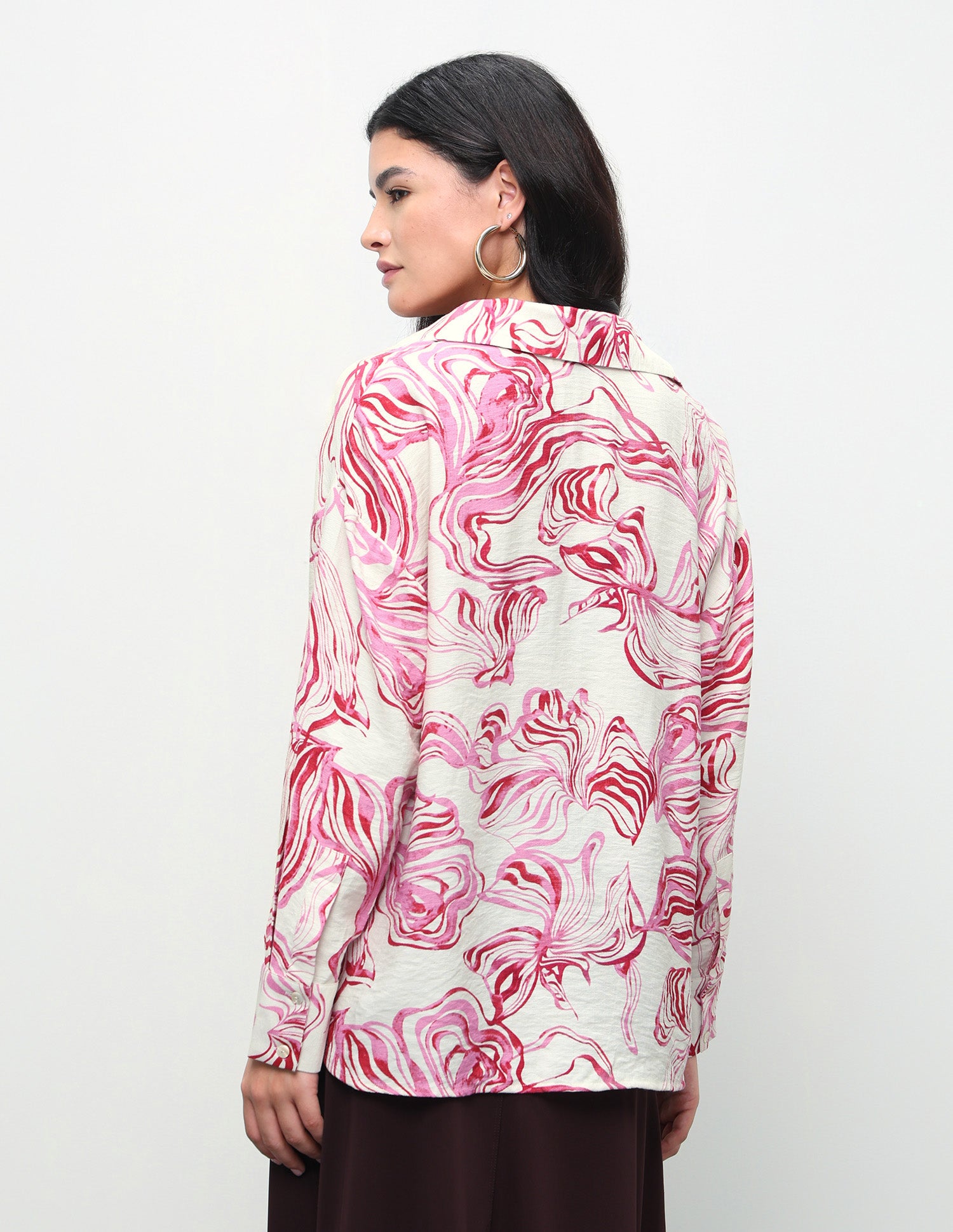 Abstract Printed Relaxed Fit Shirt Off-White - U.S. Polo Assn. India | Large
