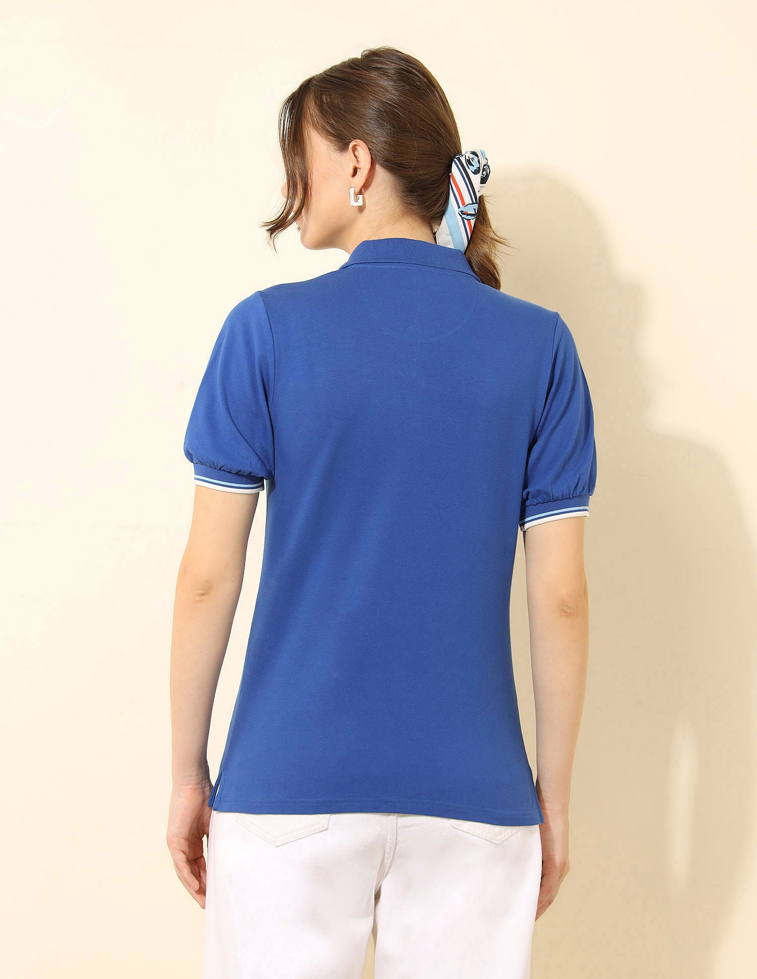 Regular Fit Solid Polo Shirt Blue - U.S. Polo Assn. India | Large