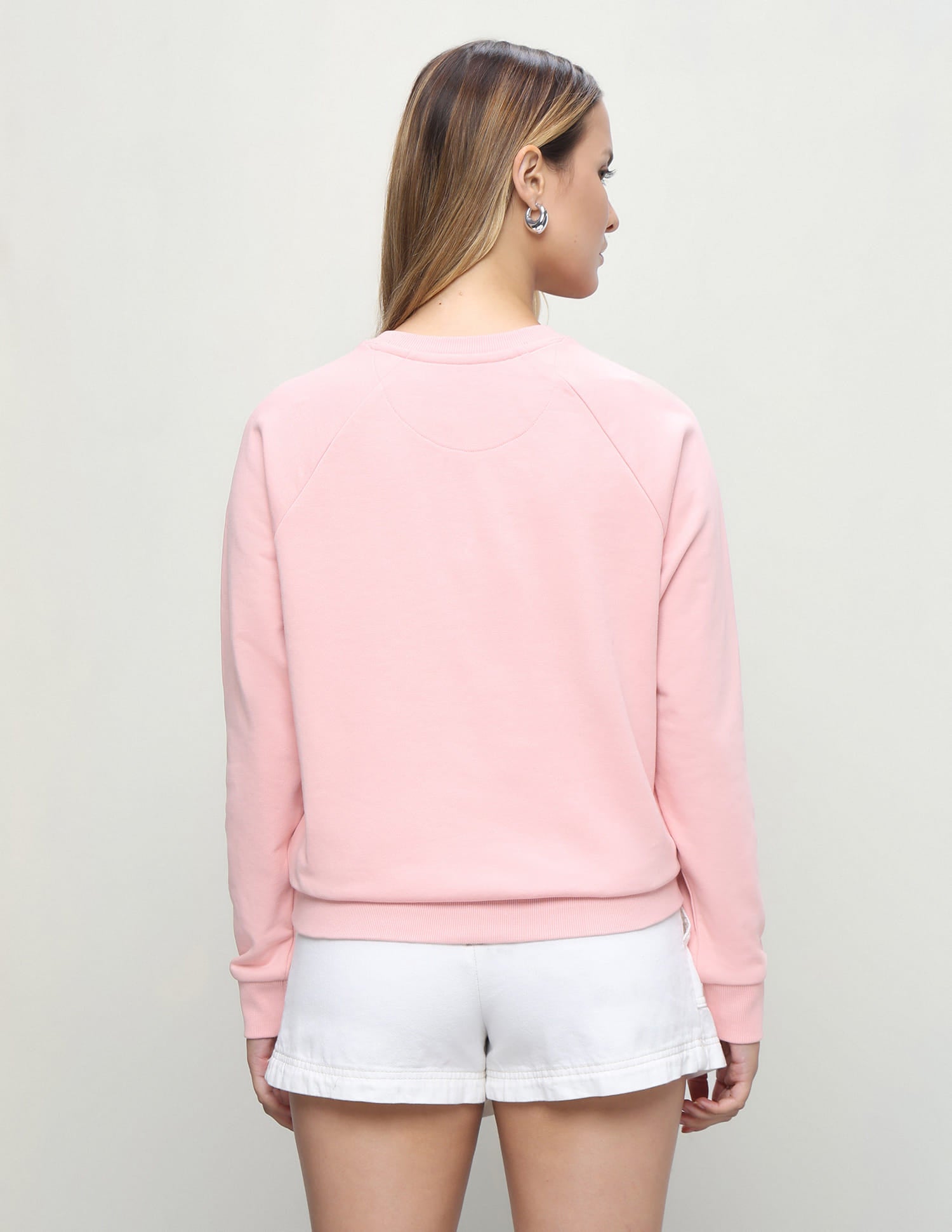 Brand Embellished Regular Fit Sweatshirt Light Pink - U.S. Polo Assn. India | Large