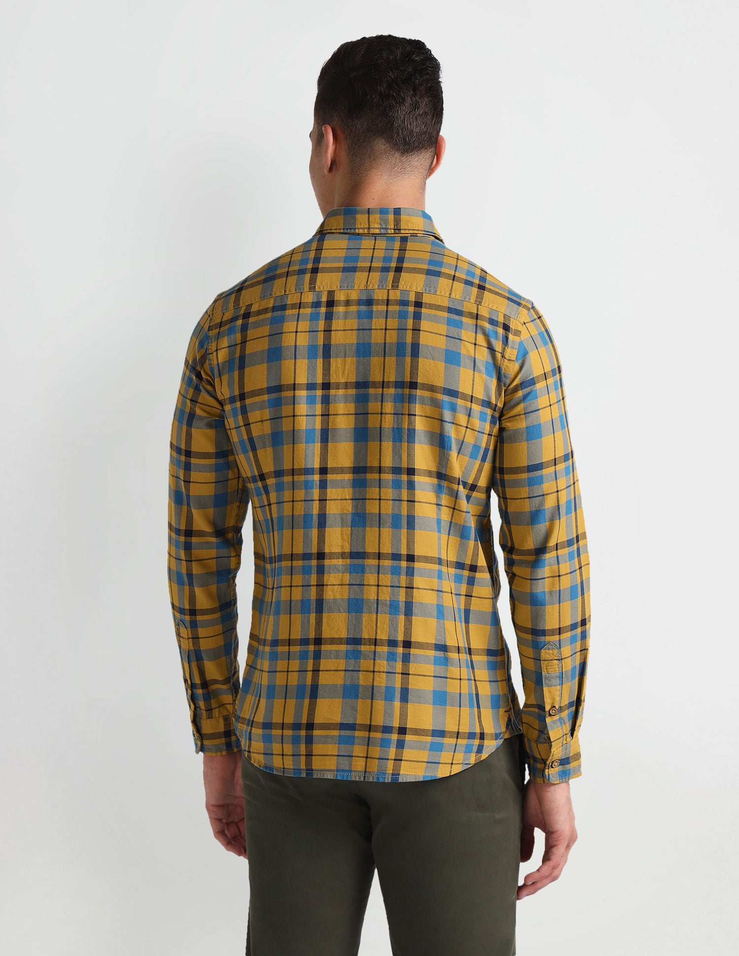 Tartan Check Twill Shirt Ochre - U.S. Polo Assn. India | Large