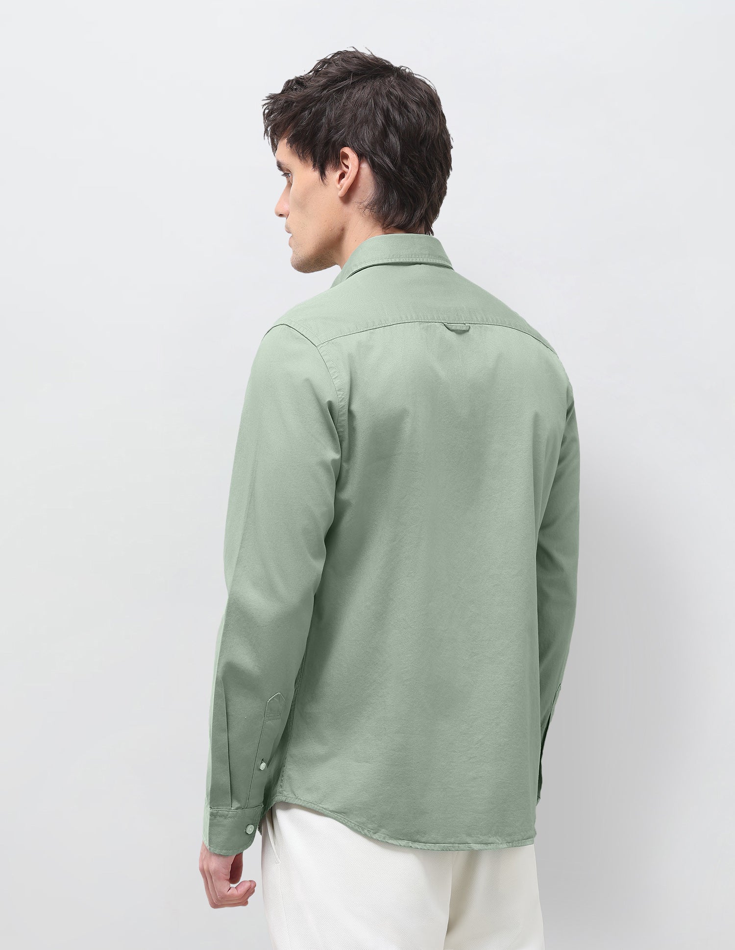 Twill Solid Shirt Light Olive - U.S. Polo Assn. India | Large