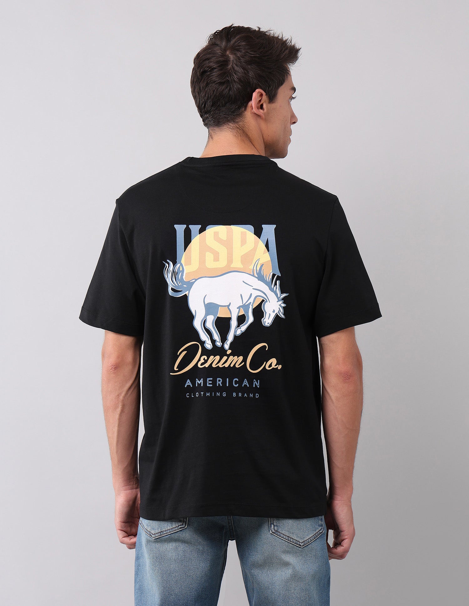 Brand Printed Muscle Fit T-Shirt Black - U.S. POLO ASSN. | Large