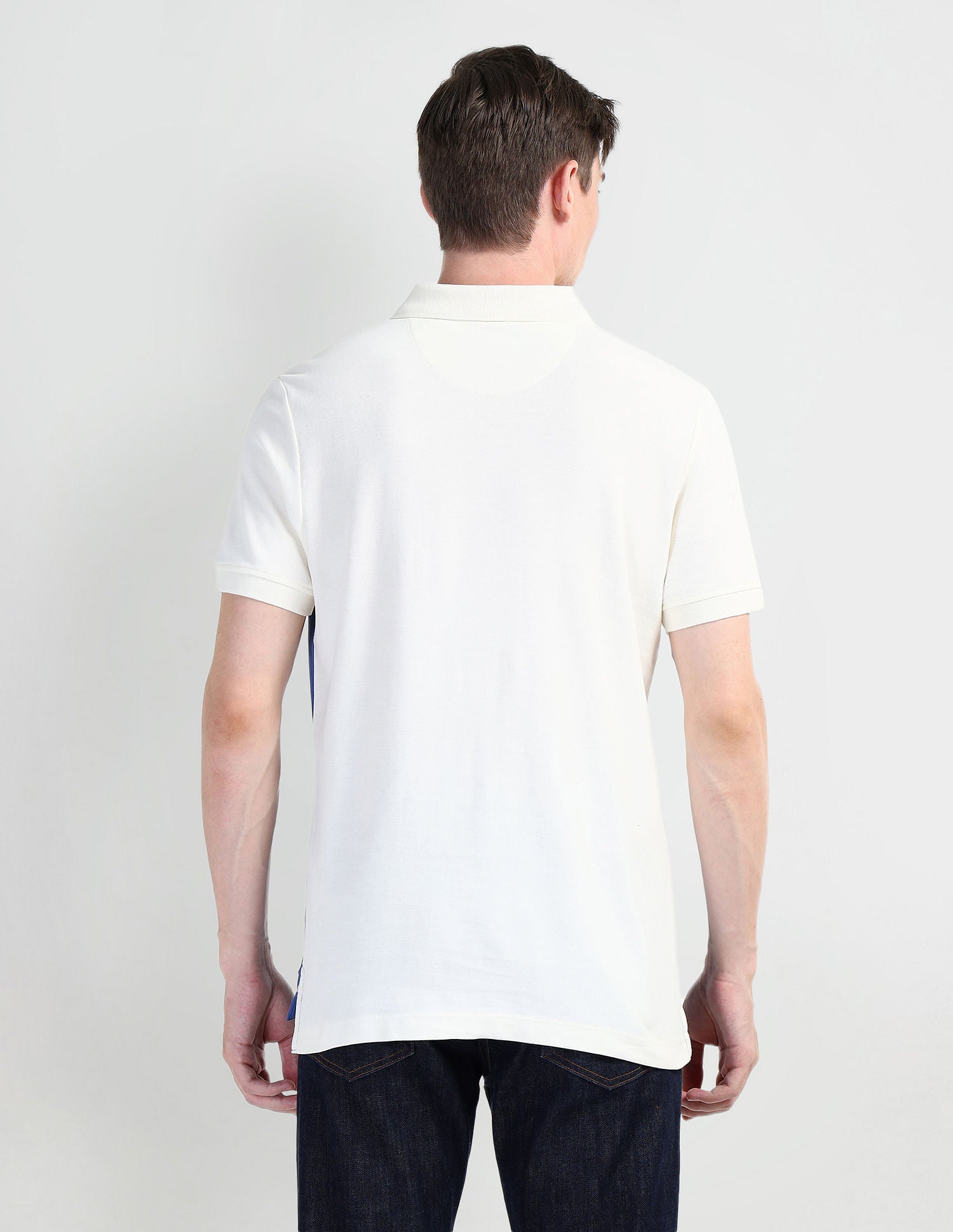 Muscle Fit Colour Blocked Polo Shirt Blue - U.S. POLO ASSN. | Large