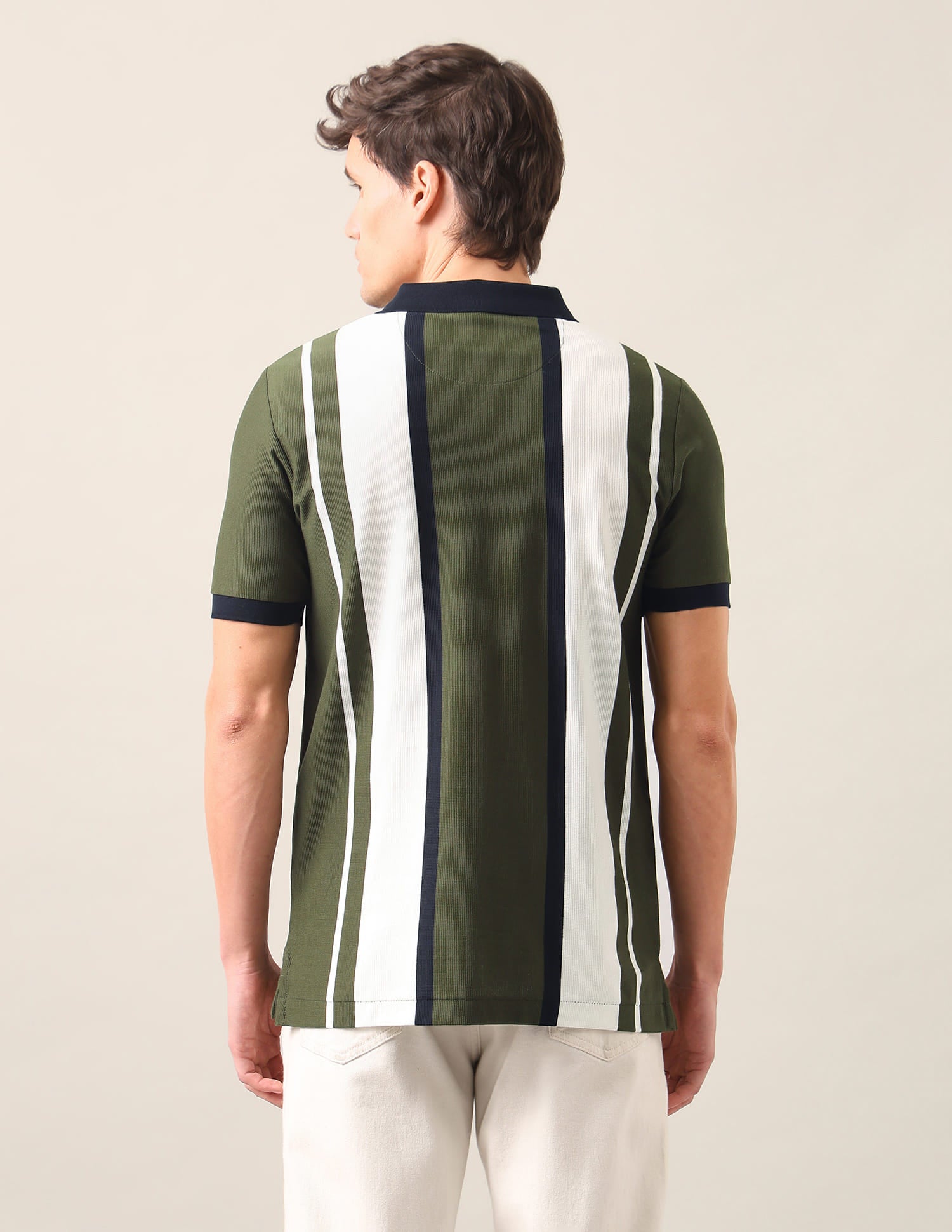 Vertical Striped Slim Fit Polo Shirt Green - U.S. Polo Assn. India | Large
