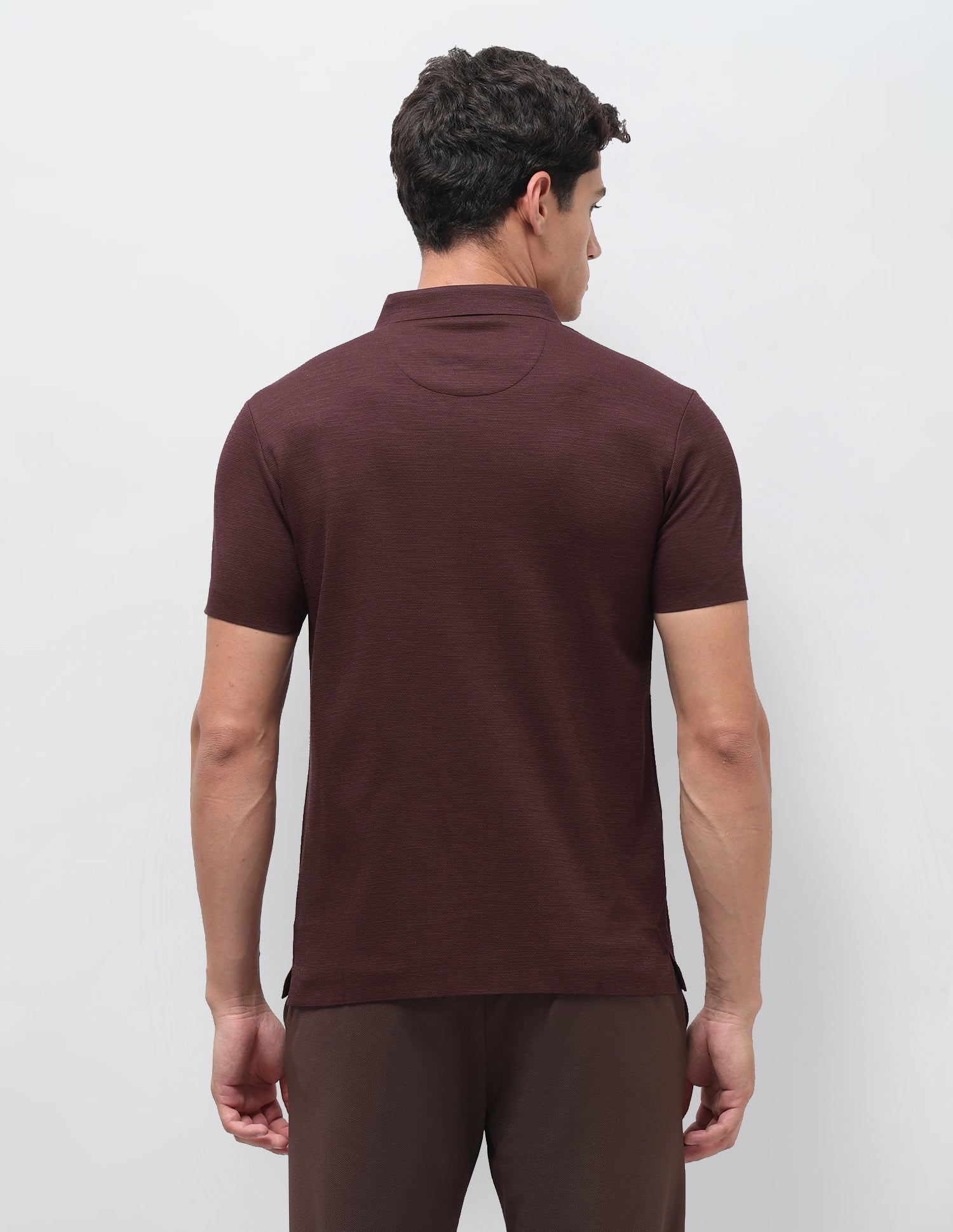 Heathered Slim Fit Polo Shirt Maroon - U.S. Polo Assn. India | Large