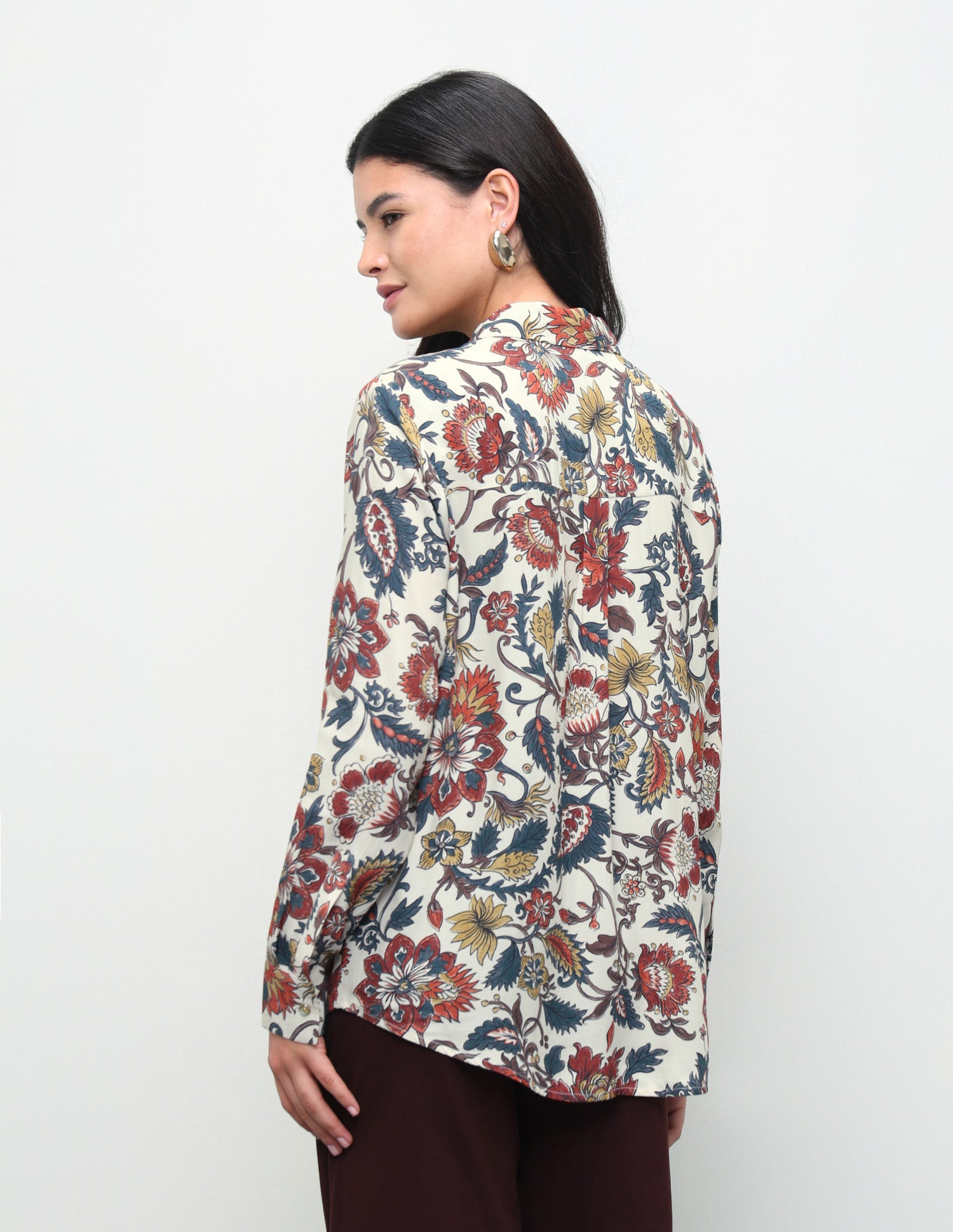 Floral Printed Regular Fit Shirt White - U.S. Polo Assn. India | Large