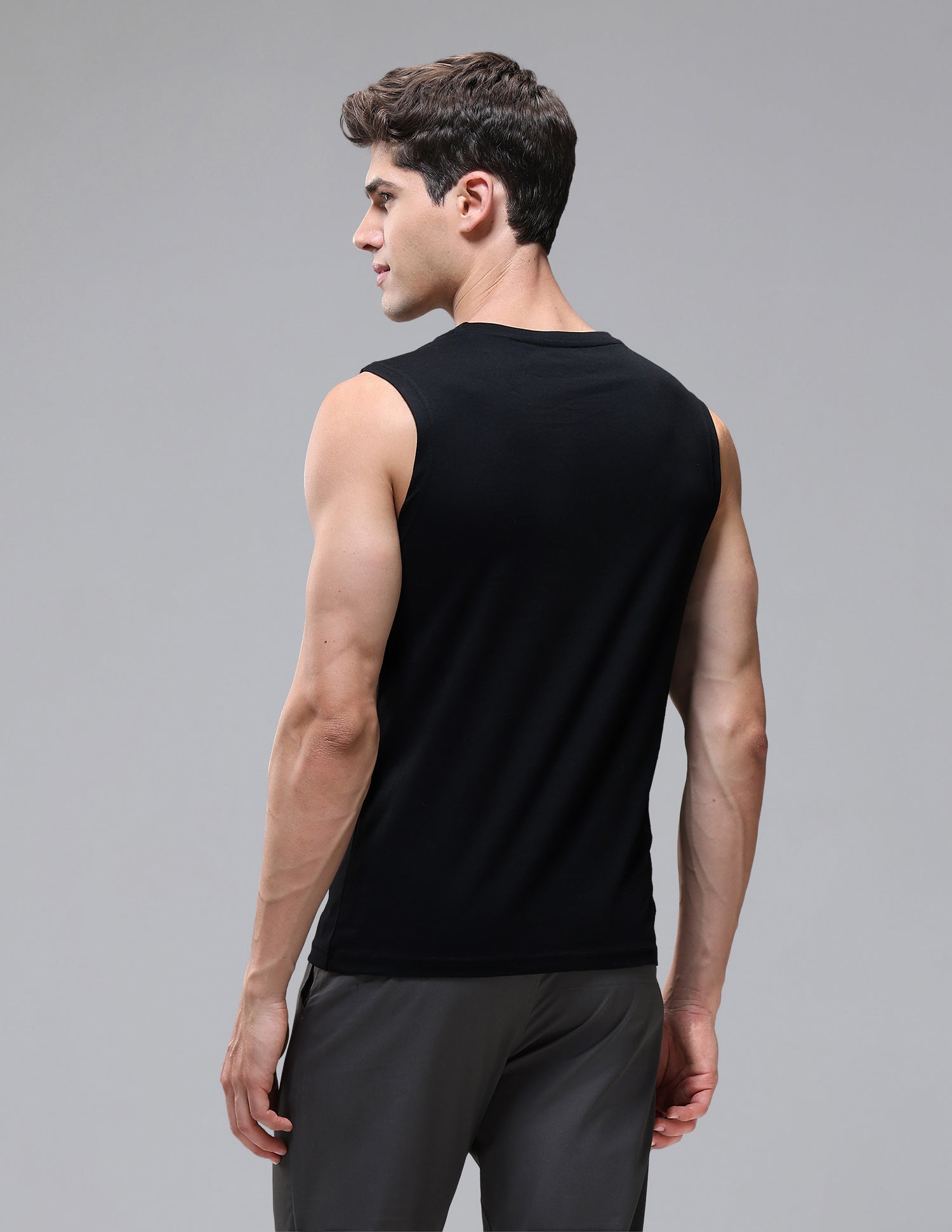 Solid Cotton OEV06 Vest - Pack Of 1 Black - U.S. Polo Assn. India | Large