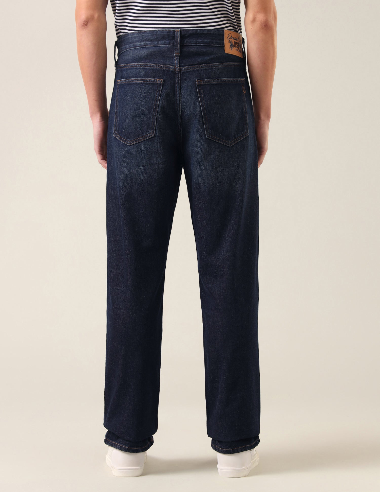 Logan Loose Straight Fit Whiskered Jeans Rinse Blue - U.S. Polo Assn. India | Large