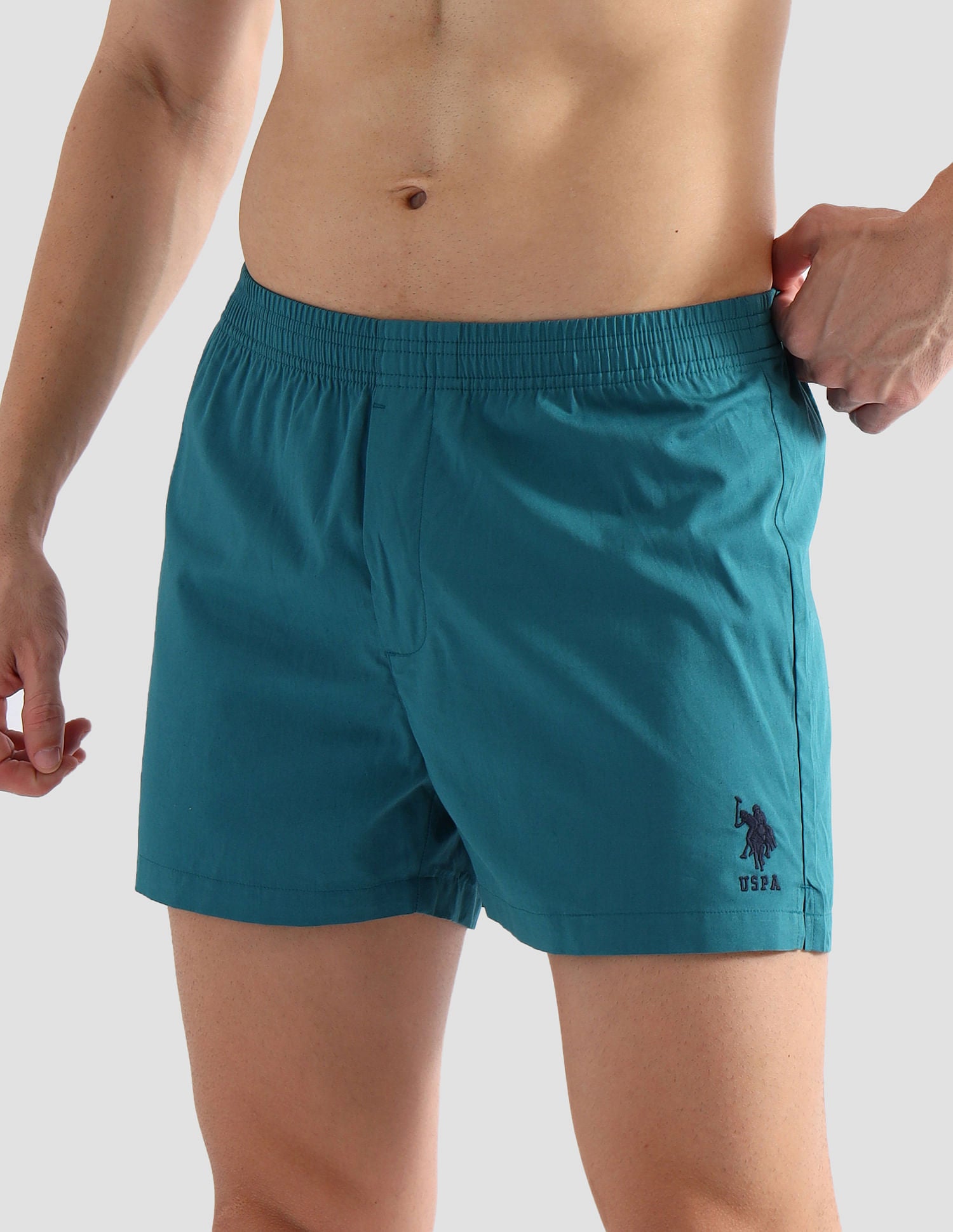 Comfort Regular Fit Solid OEX08 Boxers - Pack of 2 Iceberg, Green and Colonial Blue - U.S. POLO ASSN. | Large
