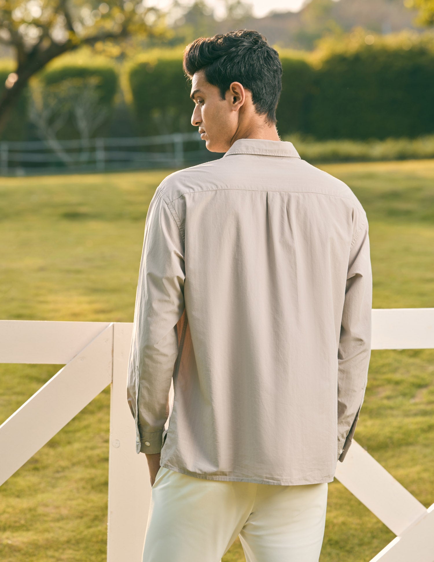 Pacho X Vertical Striped Tailored Fit Shirt Grey - U.S. POLO ASSN. | Large