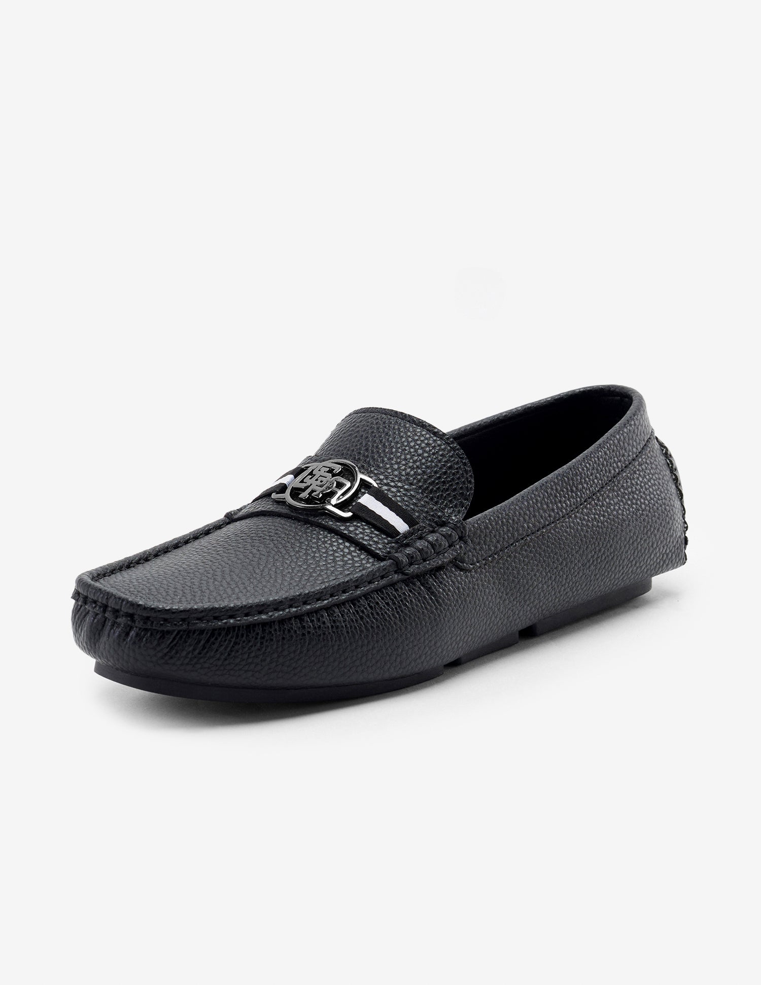 Textured Slip-Ons Elwood Loafers Black - U.S. Polo Assn. India | Large